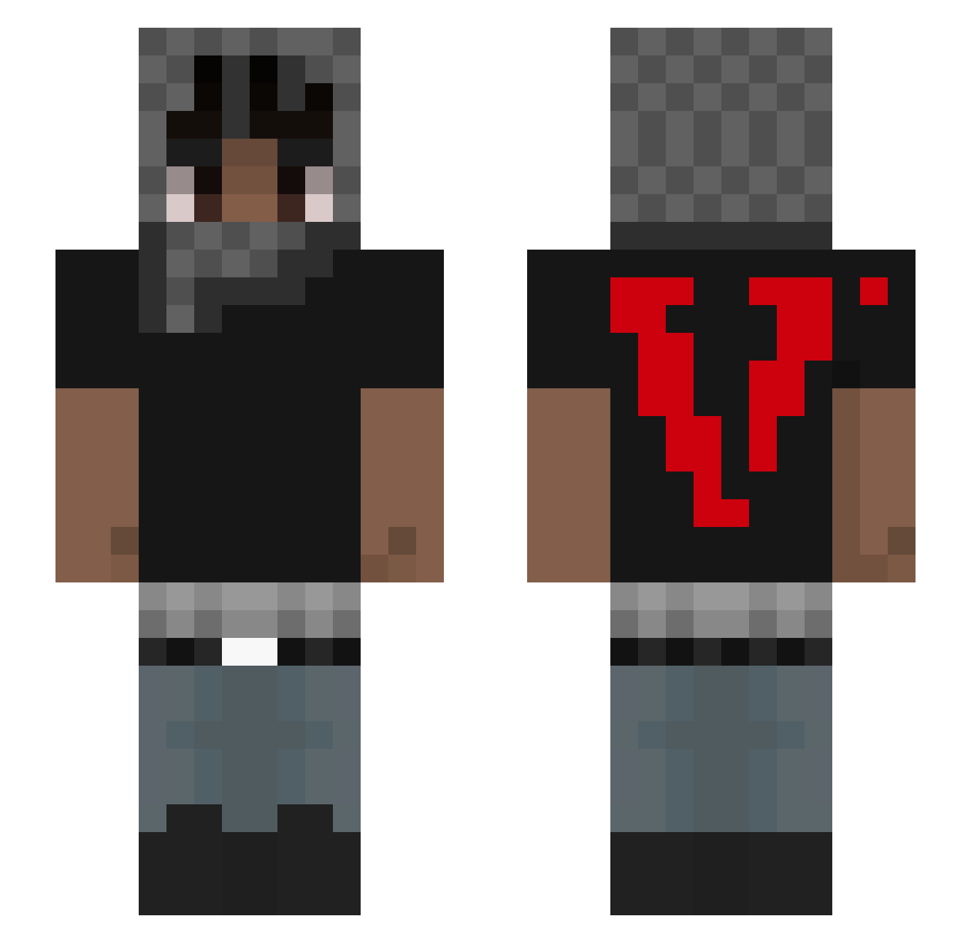 Sku11z Minecraft skin, front and back view