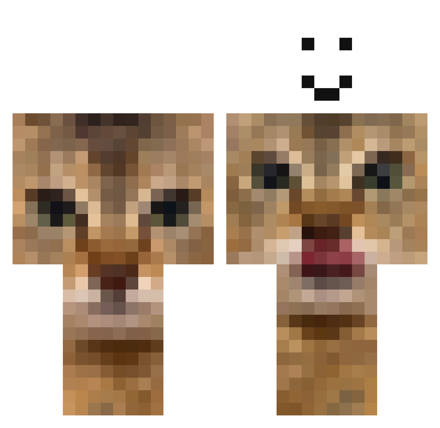 Plainspoken Minecraft skin, front and back view