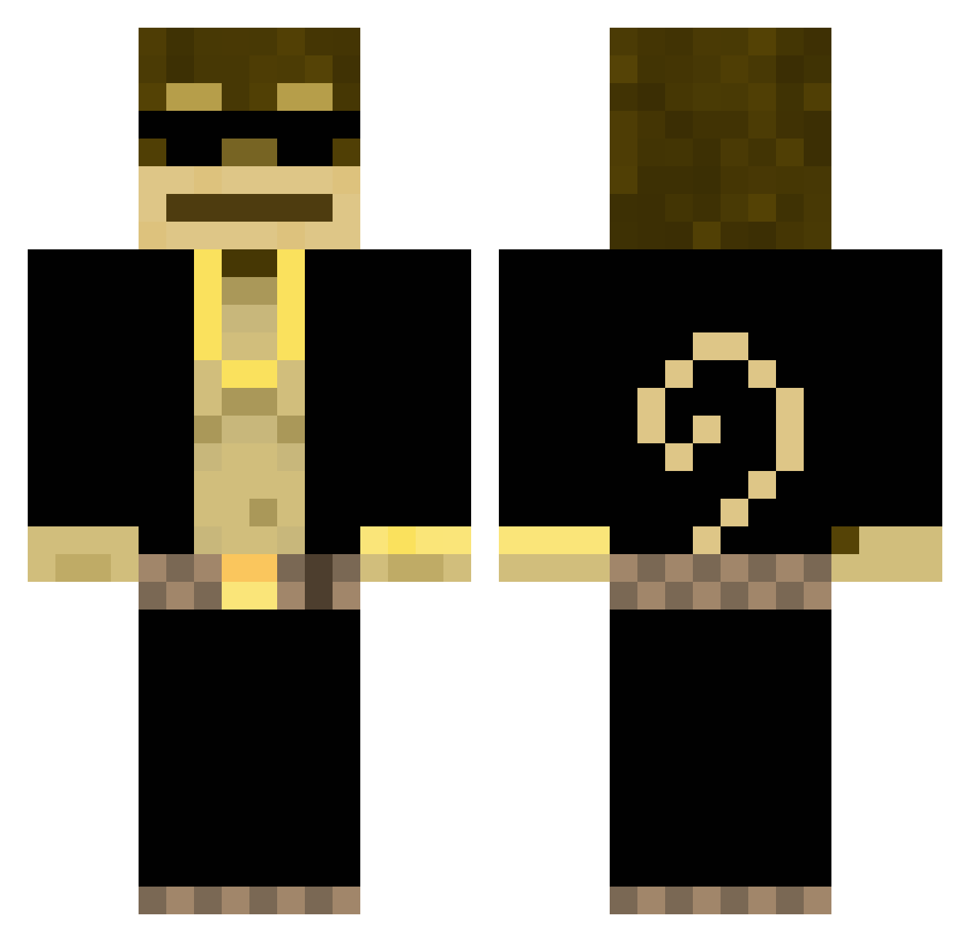 macaquerie Minecraft skin, front and back view