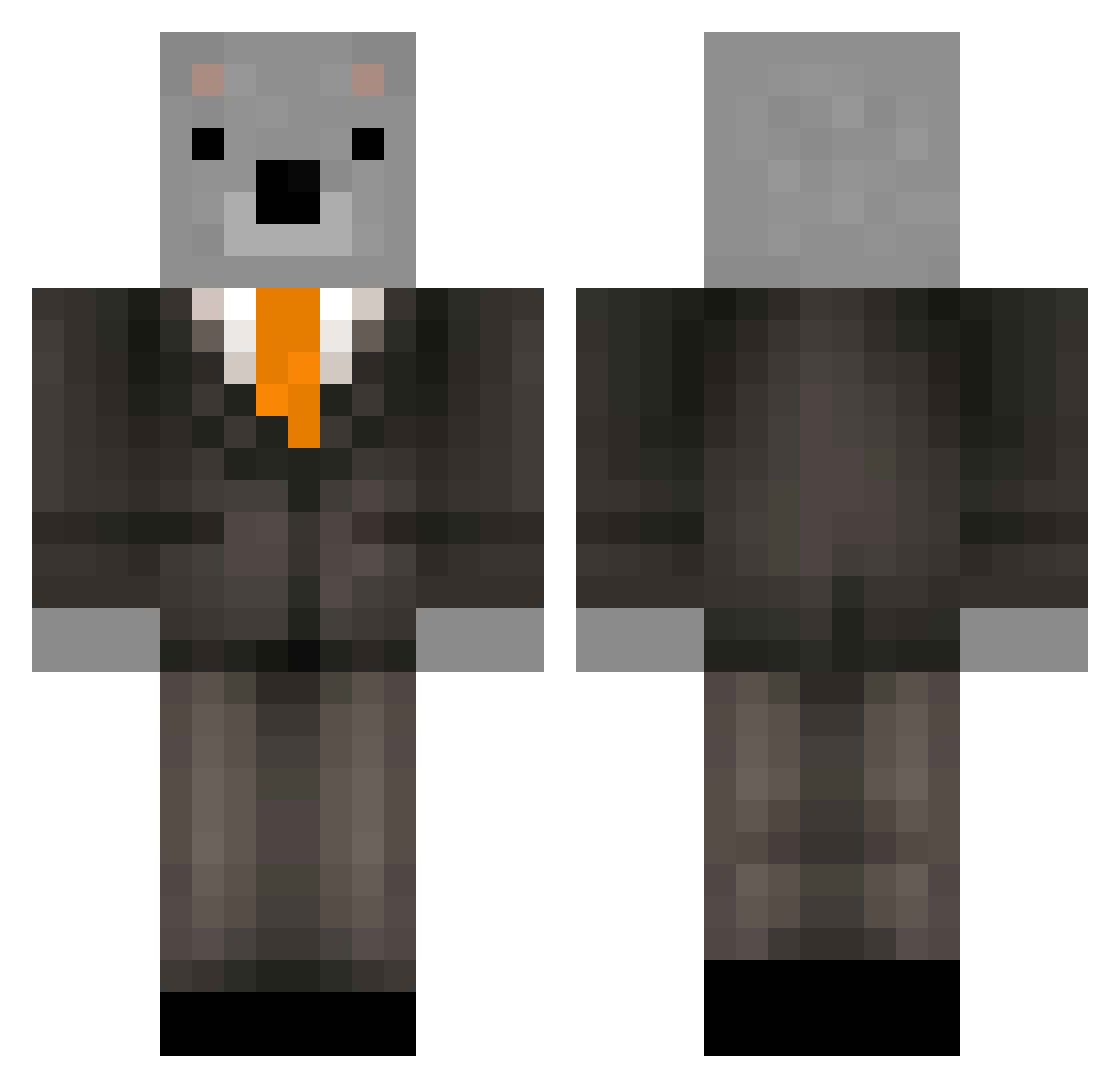Gman249 Minecraft skin, front and back view