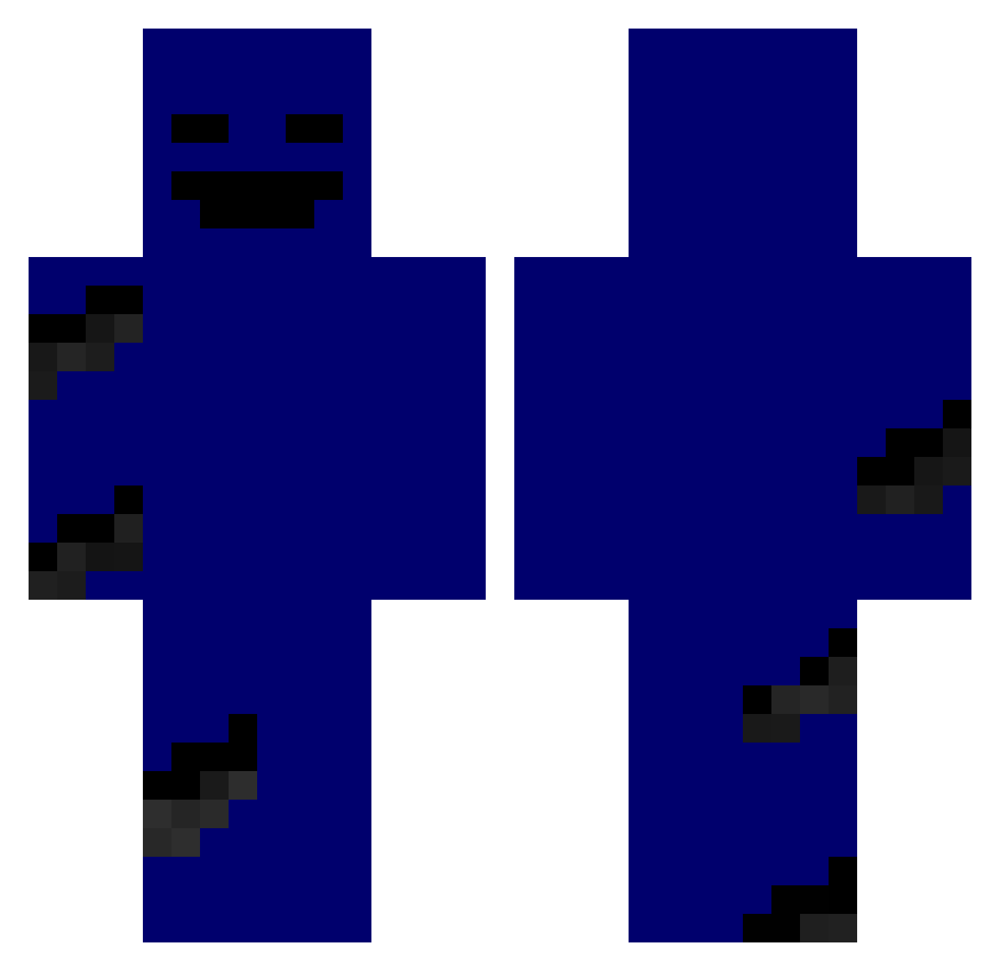 Aquaxion Minecraft skin, front and back view