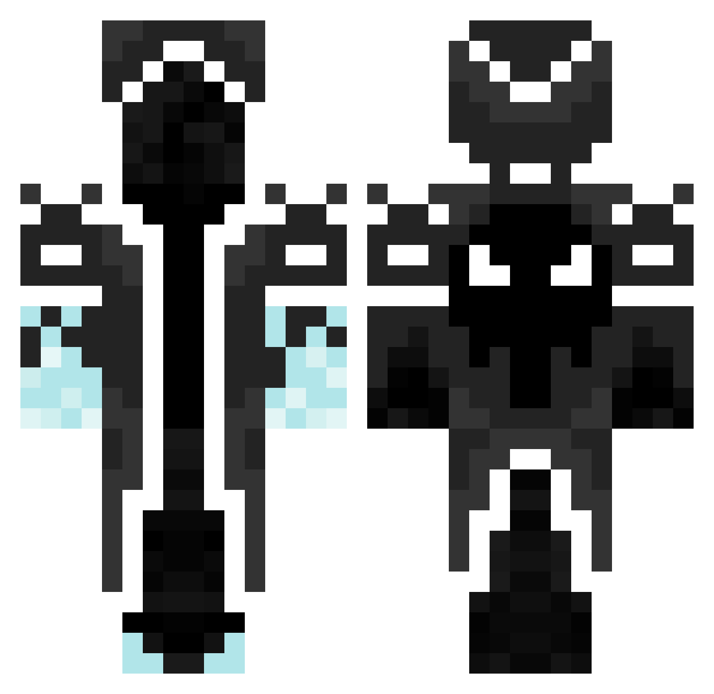 AcedCoffee Minecraft skin, front and back view
