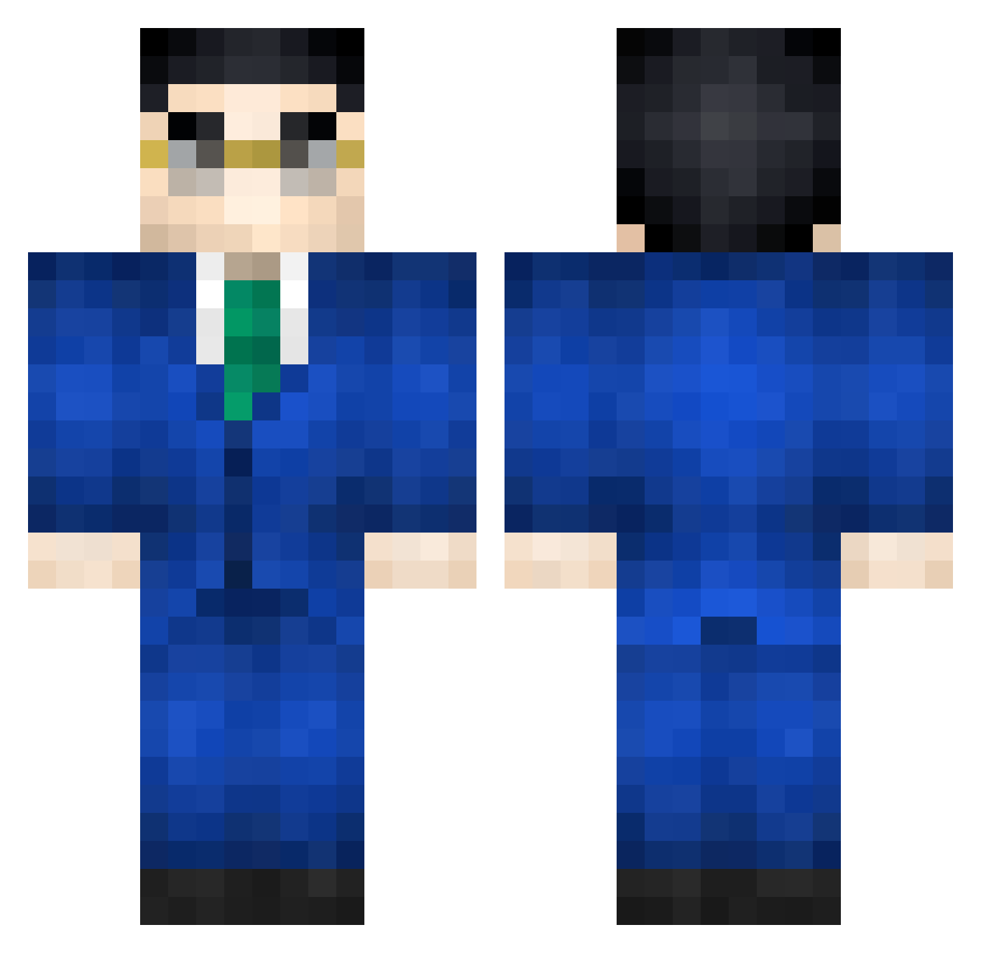 Amidon Minecraft skin, front and back view