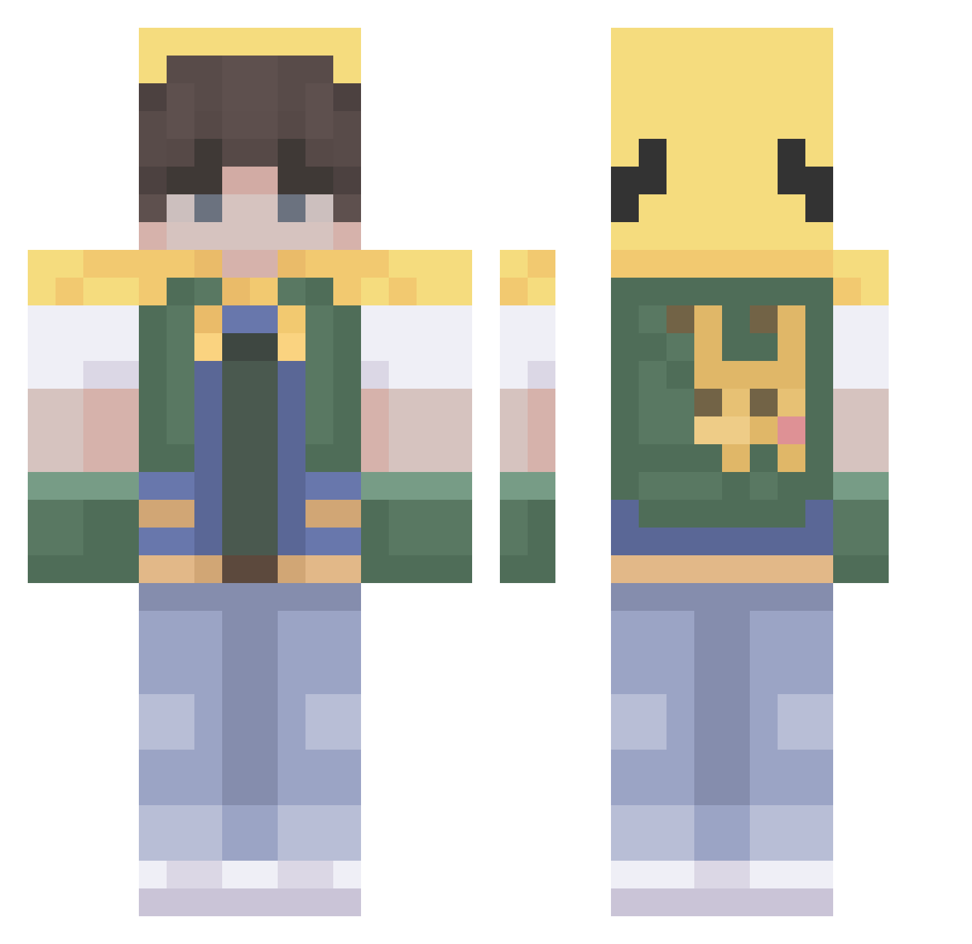 SchunderDerEchte Minecraft skin, front and back view