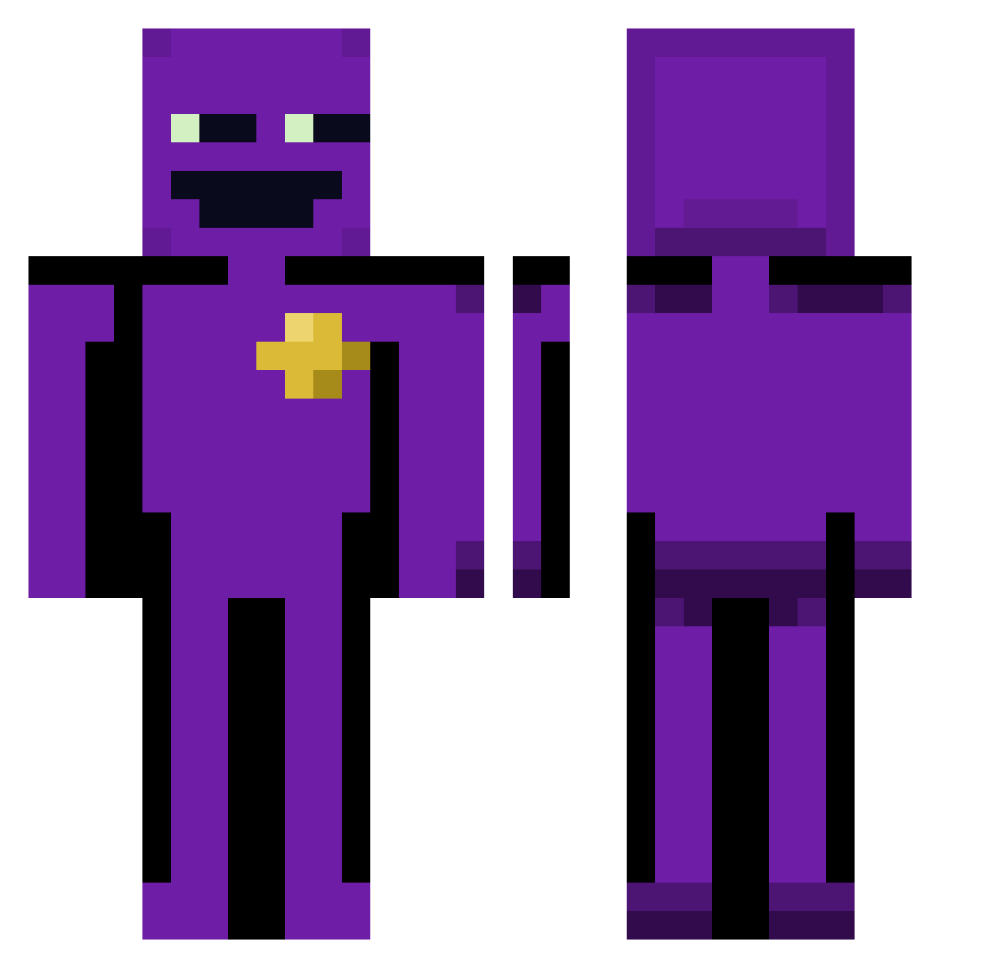 Skippydingle13 Minecraft skin, front and back view