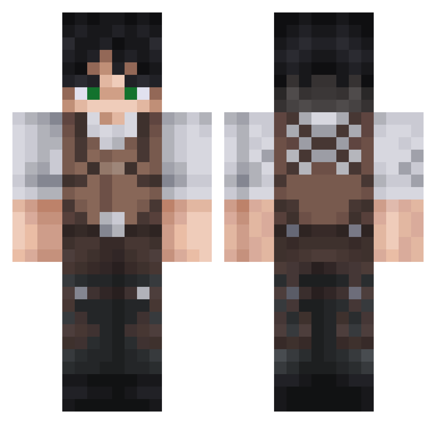 miketony Minecraft skin, front and back view