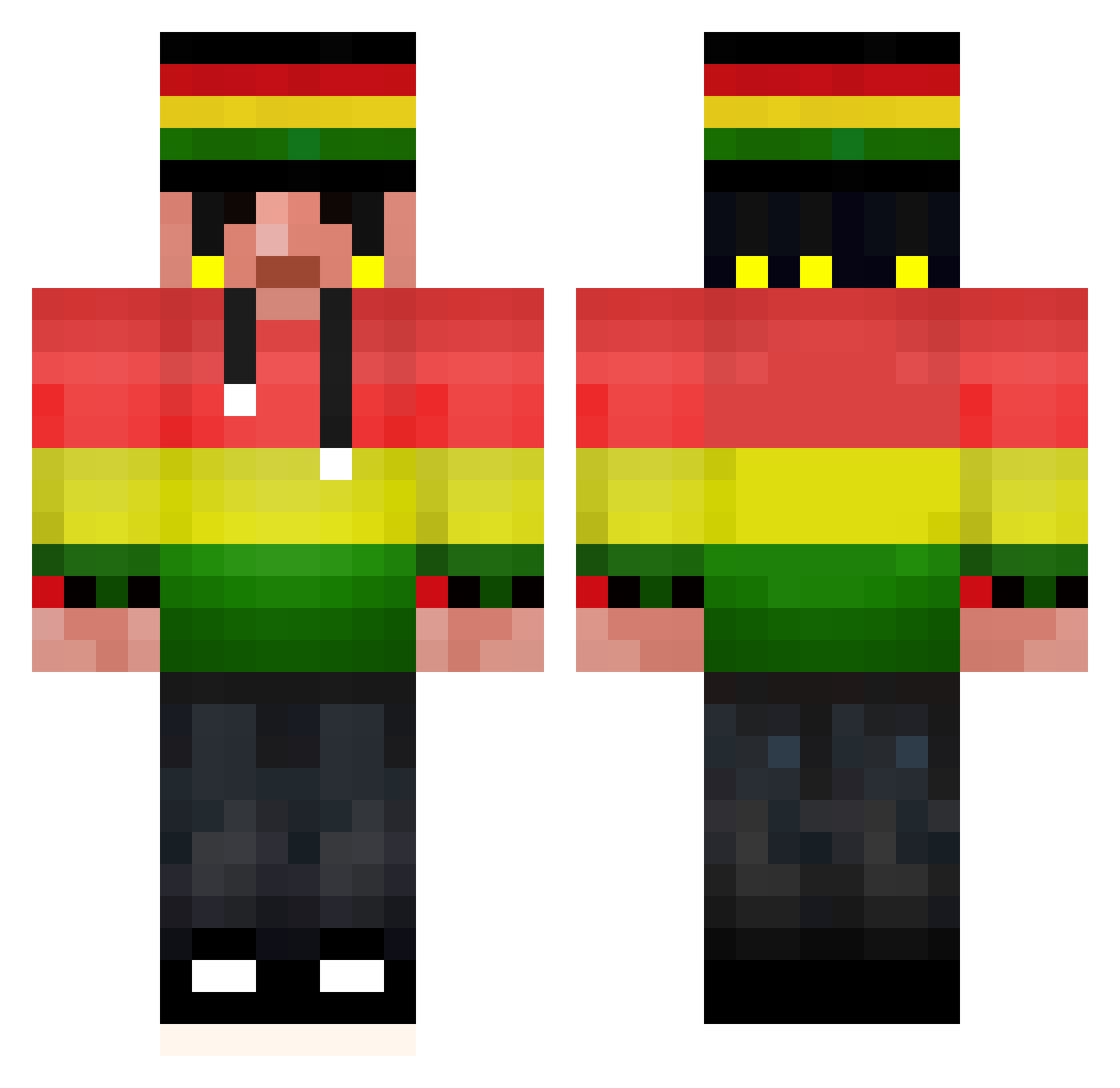 Denchikbwt Minecraft skin, front and back view