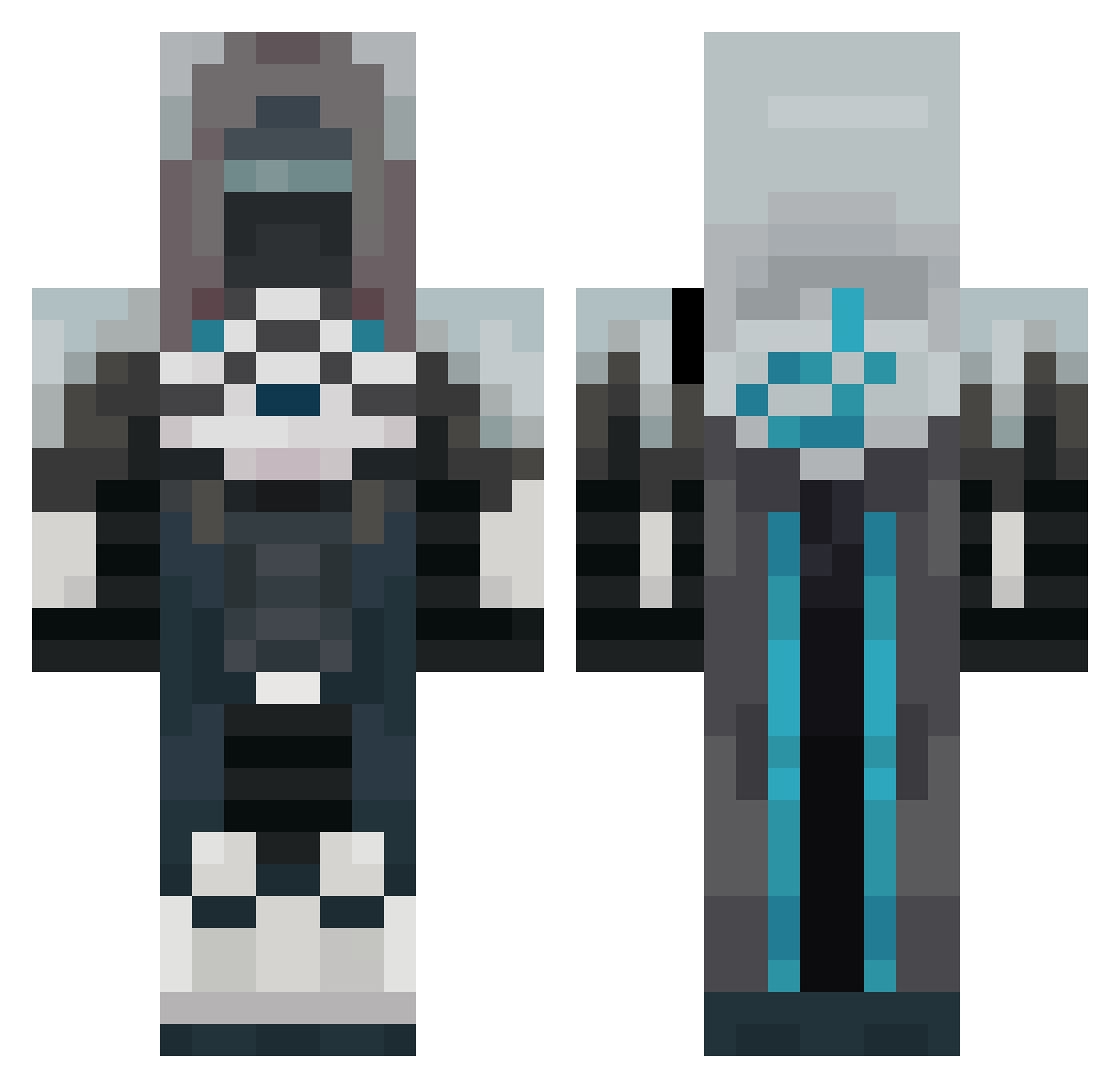 NitroMoonshine Minecraft skin, front and back view