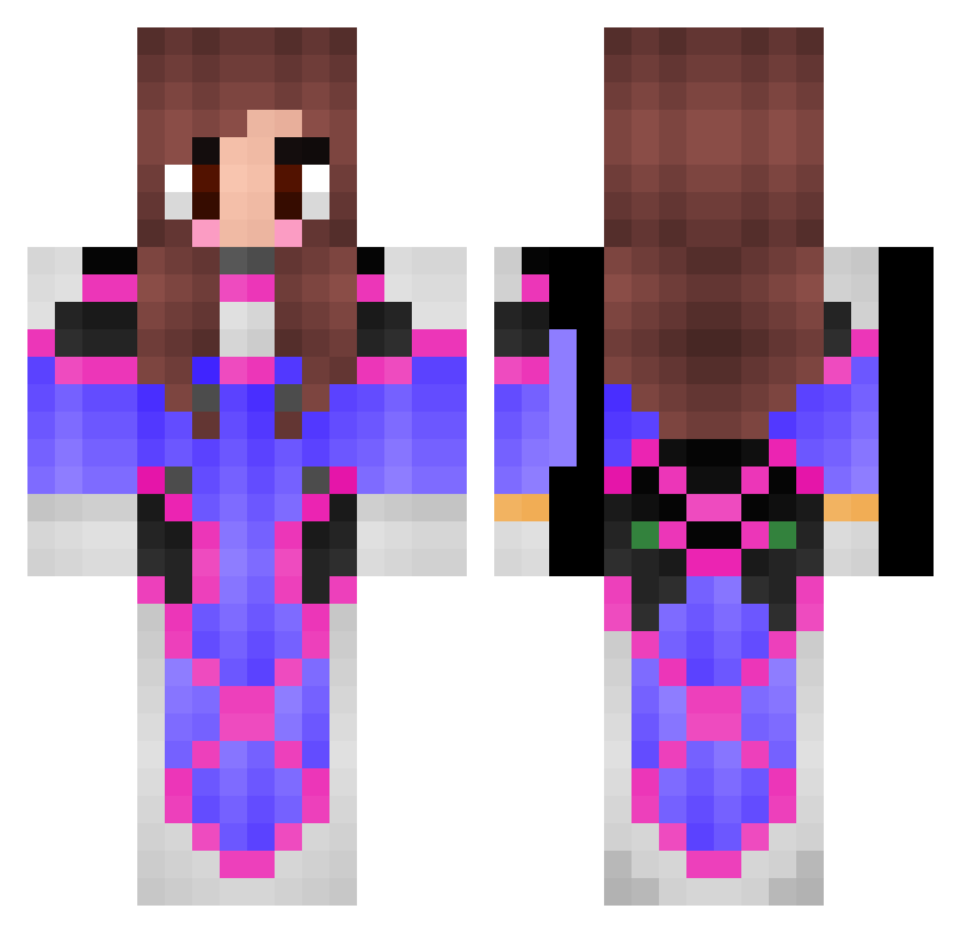 Dirtydan2266 Minecraft skin, front and back view
