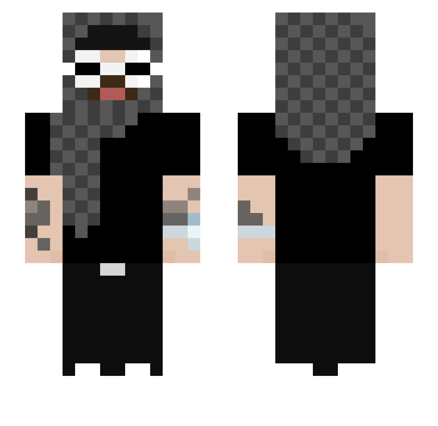 Yxnik Minecraft skin, front and back view