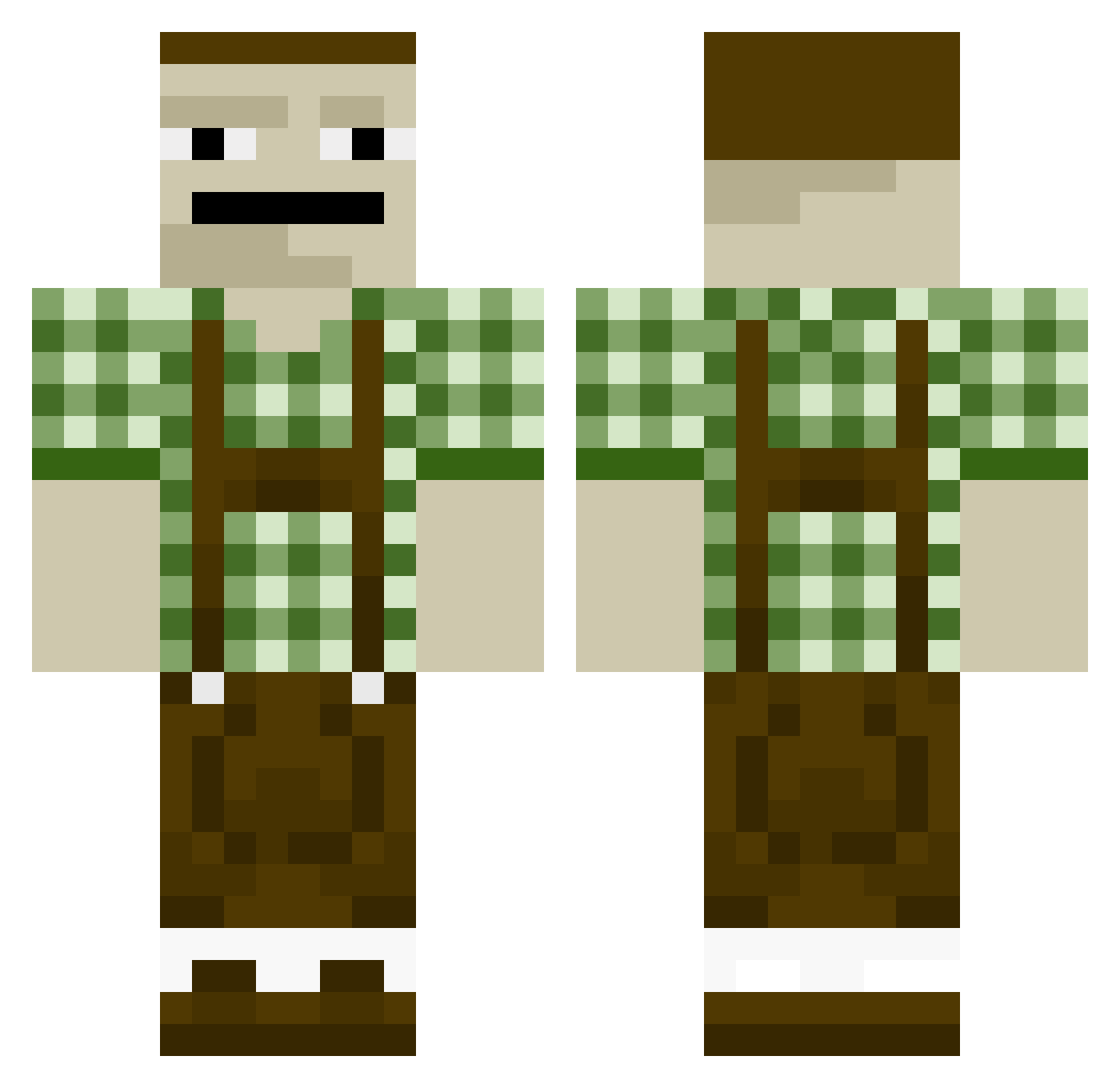 werlomo Minecraft skin, front and back view
