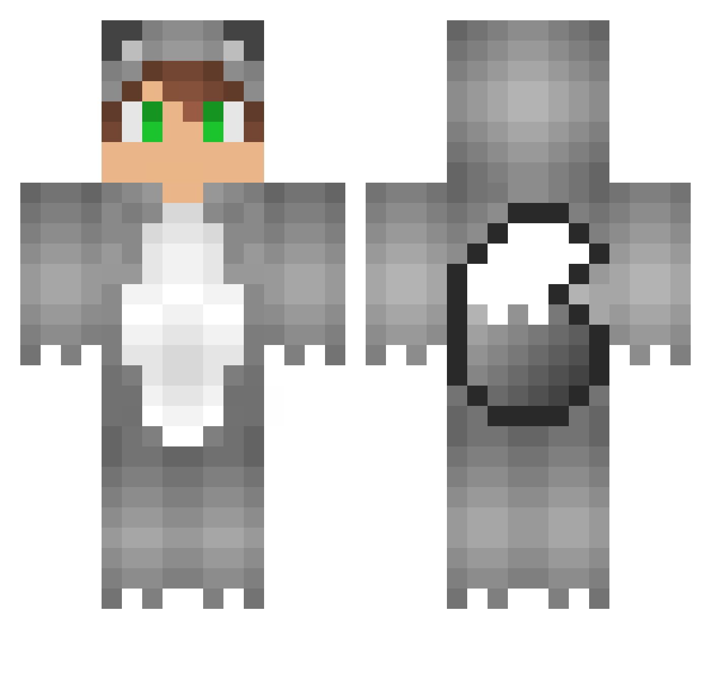 Scraven6 Minecraft skin, front and back view