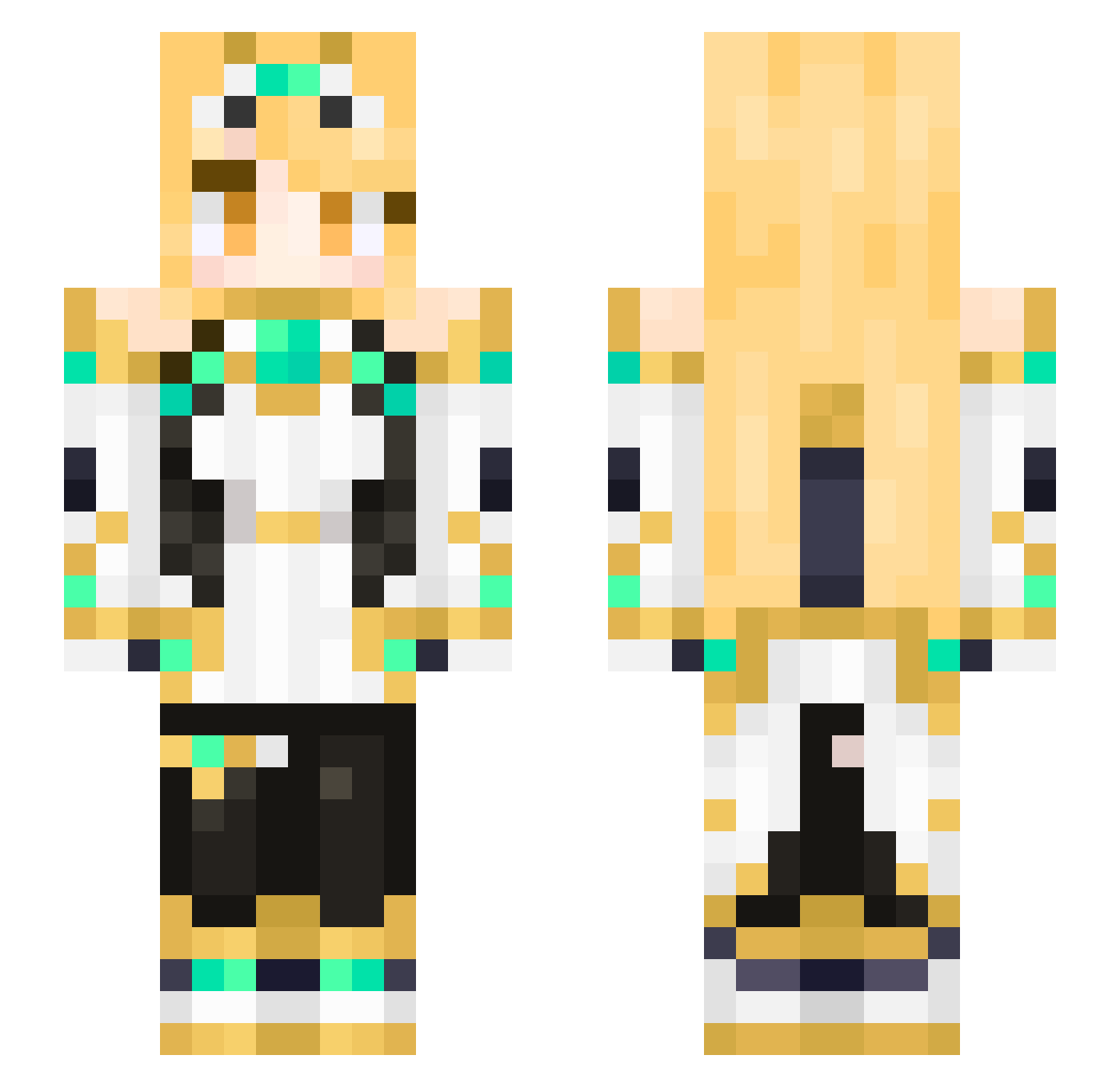 DiamondHeroes03 Minecraft skin, front and back view