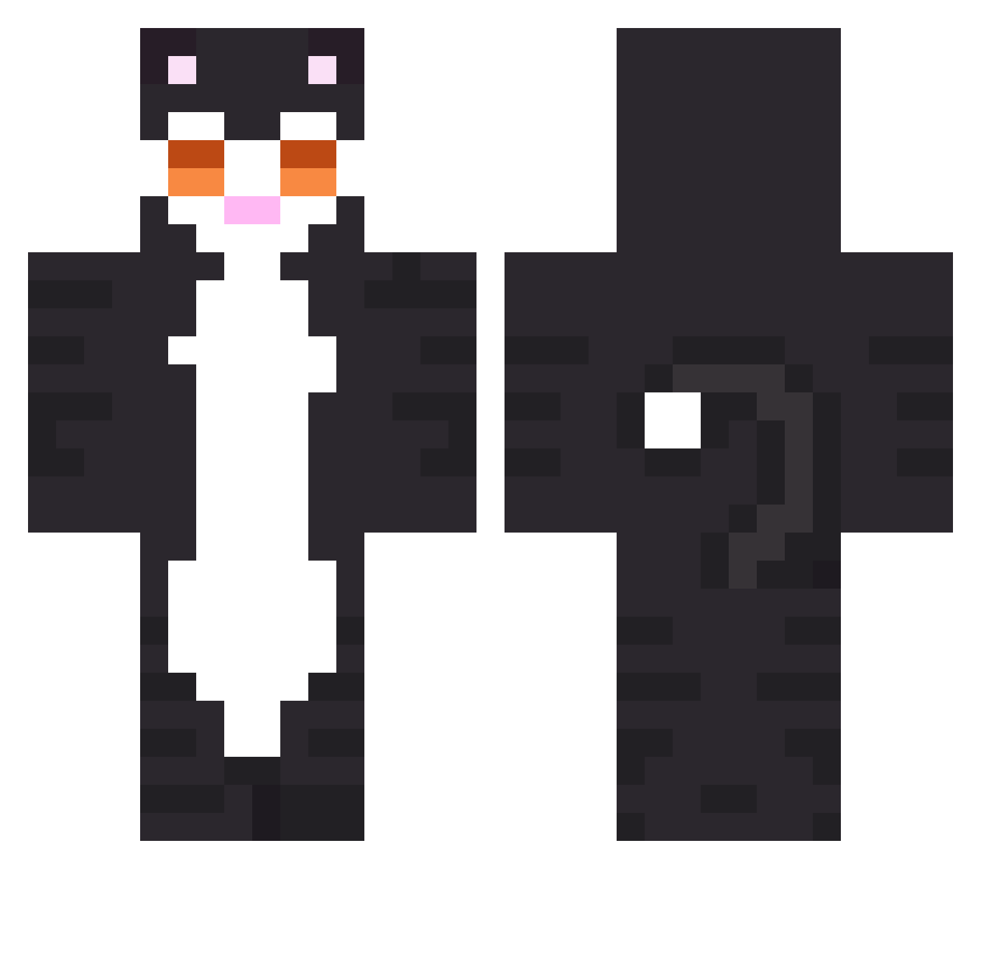 Rvht Minecraft skin, front and back view