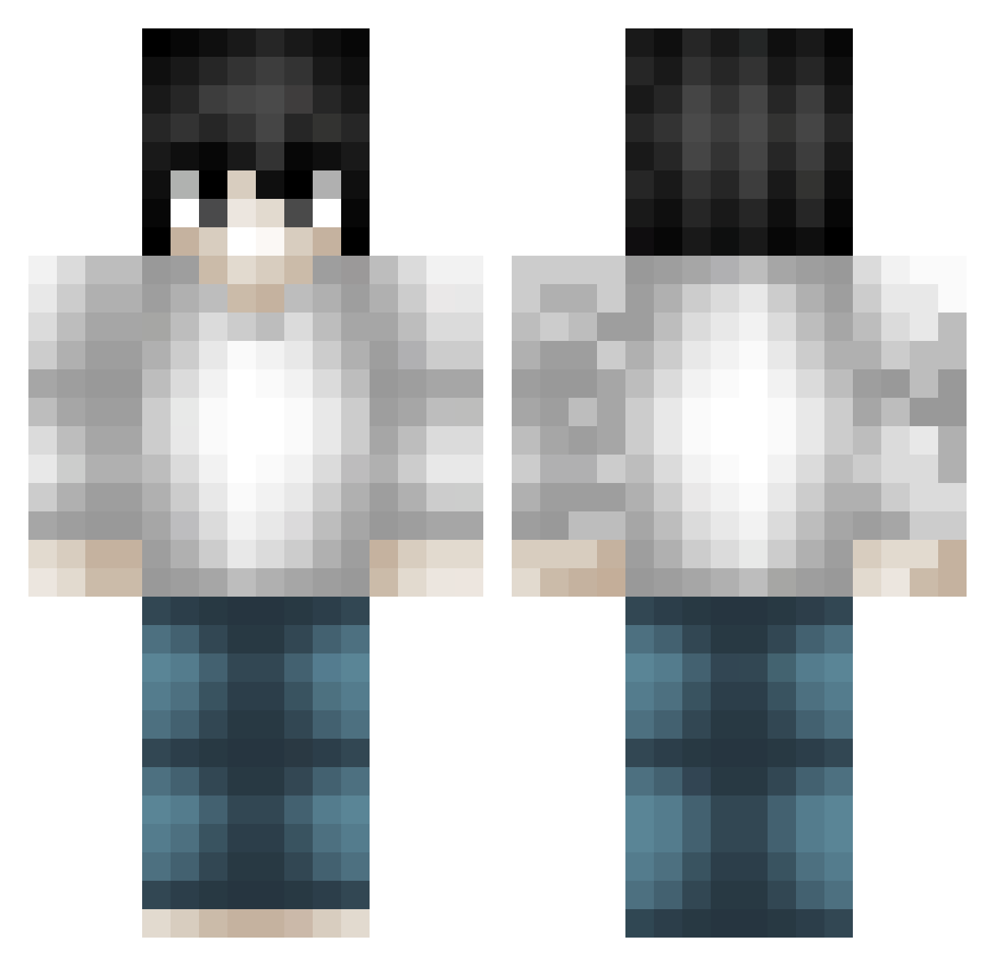 DreamyNixx Minecraft skin, front and back view