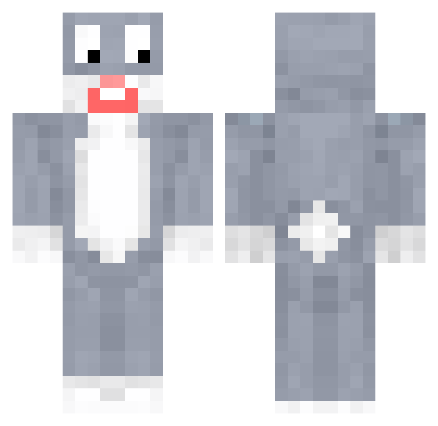 RU4N Minecraft skin, front and back view