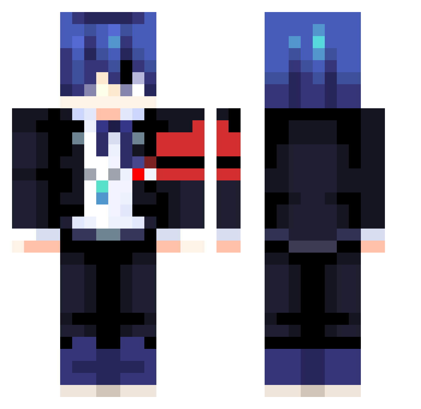Weathersoul Minecraft skin, front and back view
