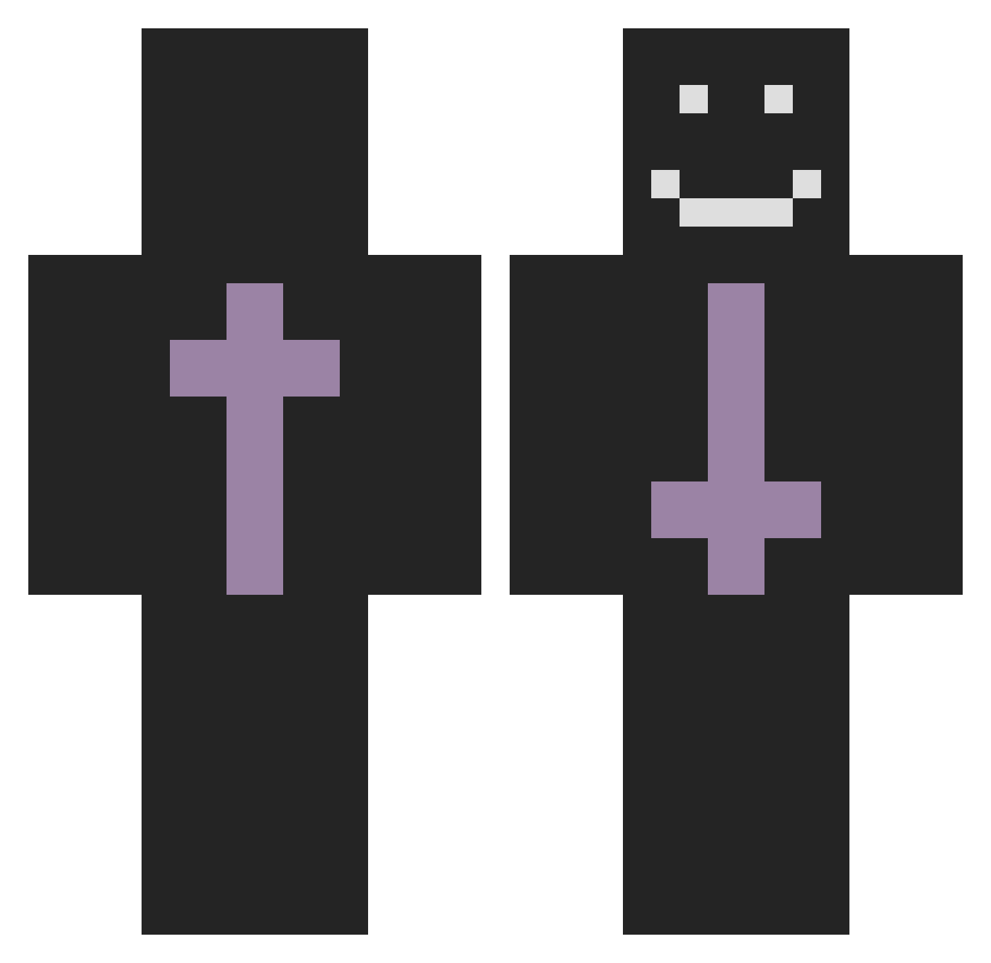 stereogene Minecraft skin, front and back view