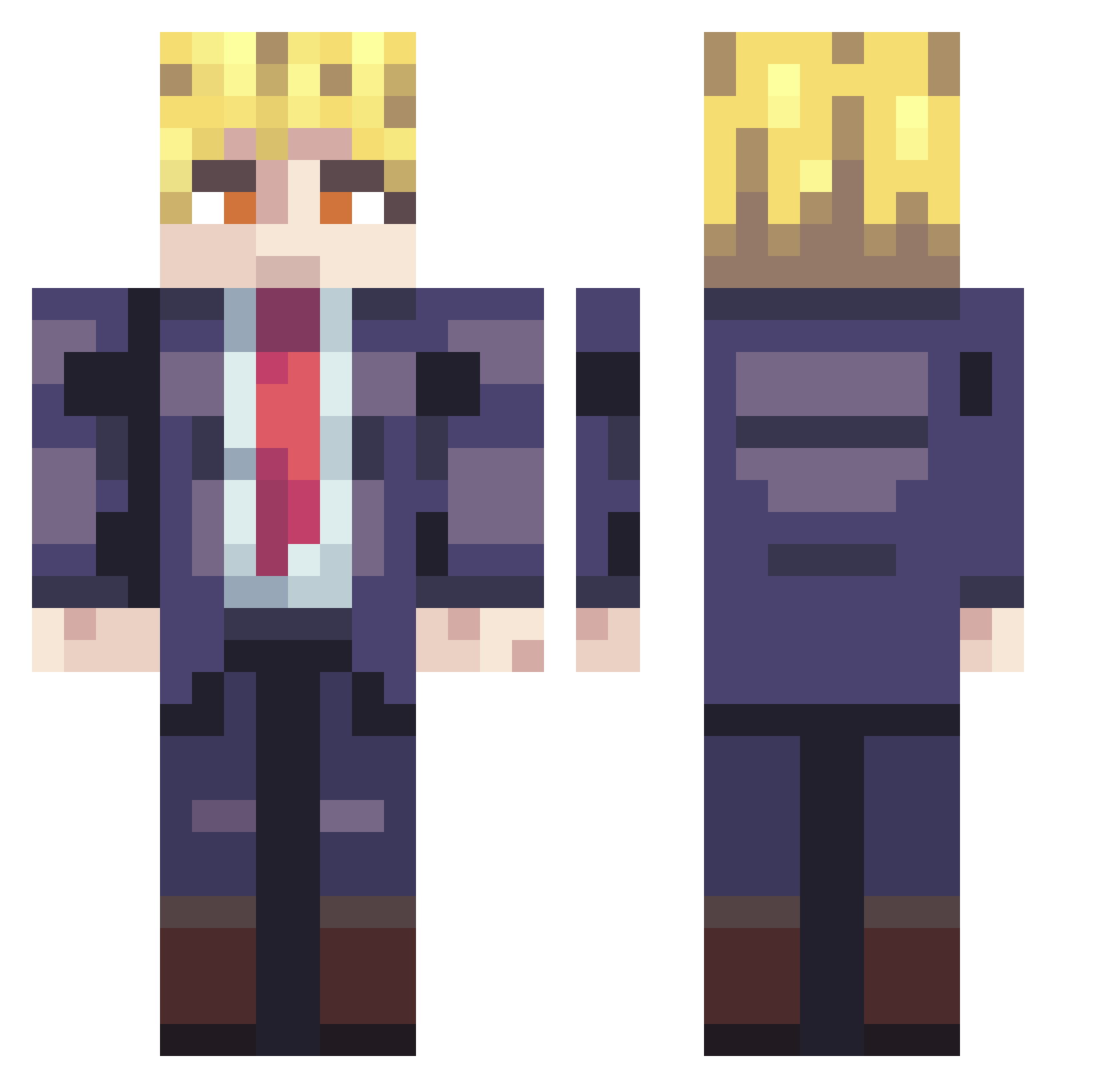 elevenlr Minecraft skin, front and back view