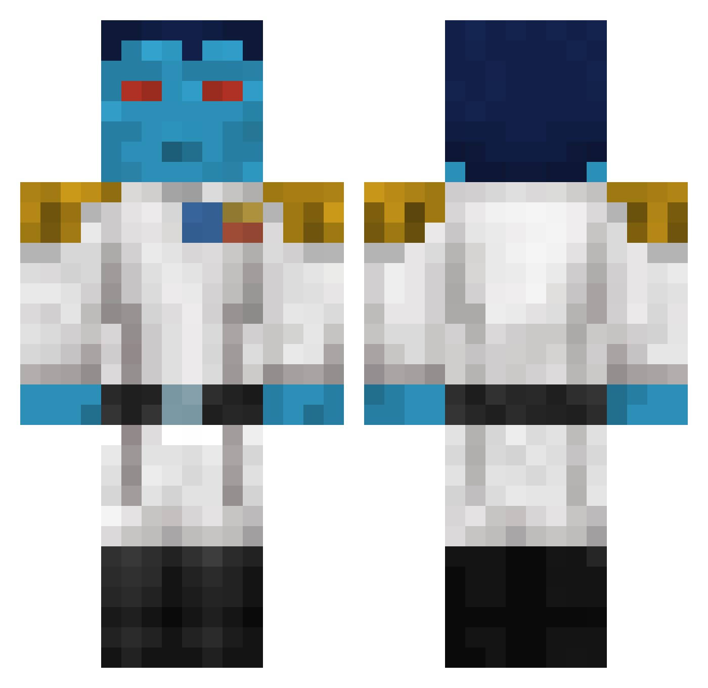 ZNavarro Minecraft skin, front and back view
