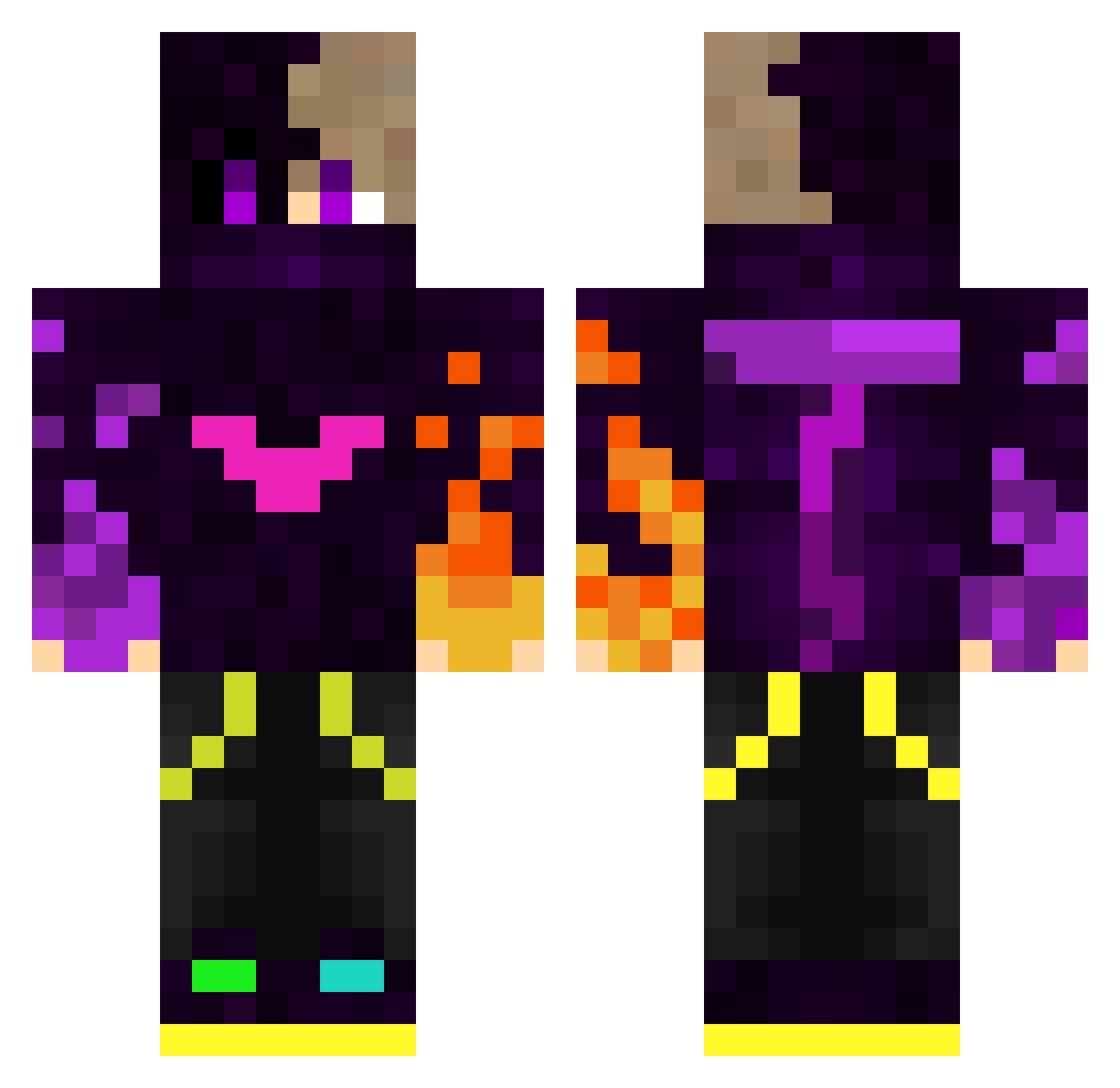 LongXanhLa Minecraft skin, front and back view