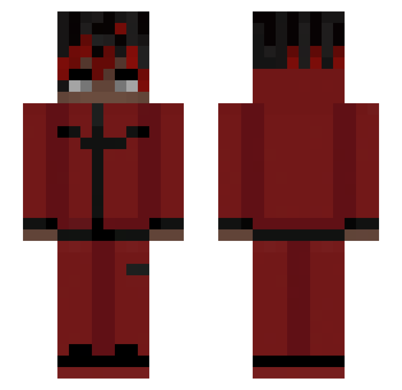Hkmm1 Minecraft skin, front and back view