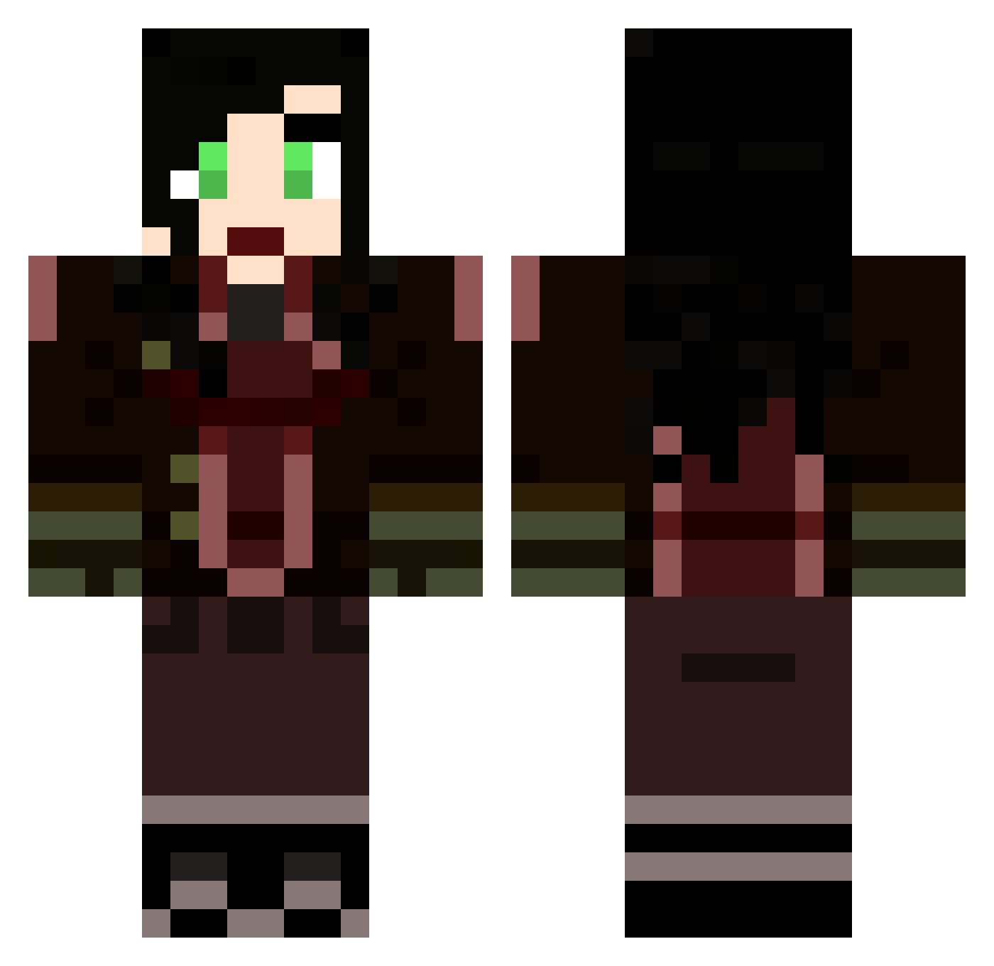 AhCizin Minecraft skin, front and back view