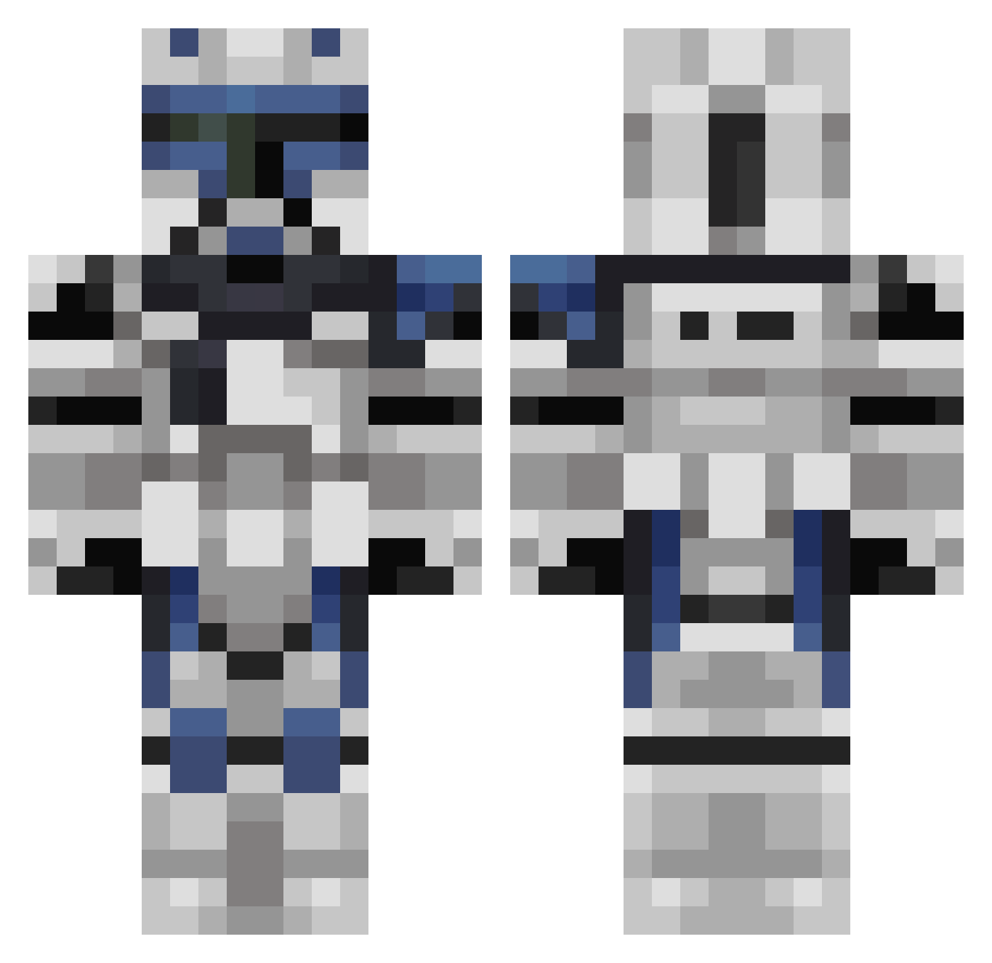 Bamboolizard Minecraft skin, front and back view