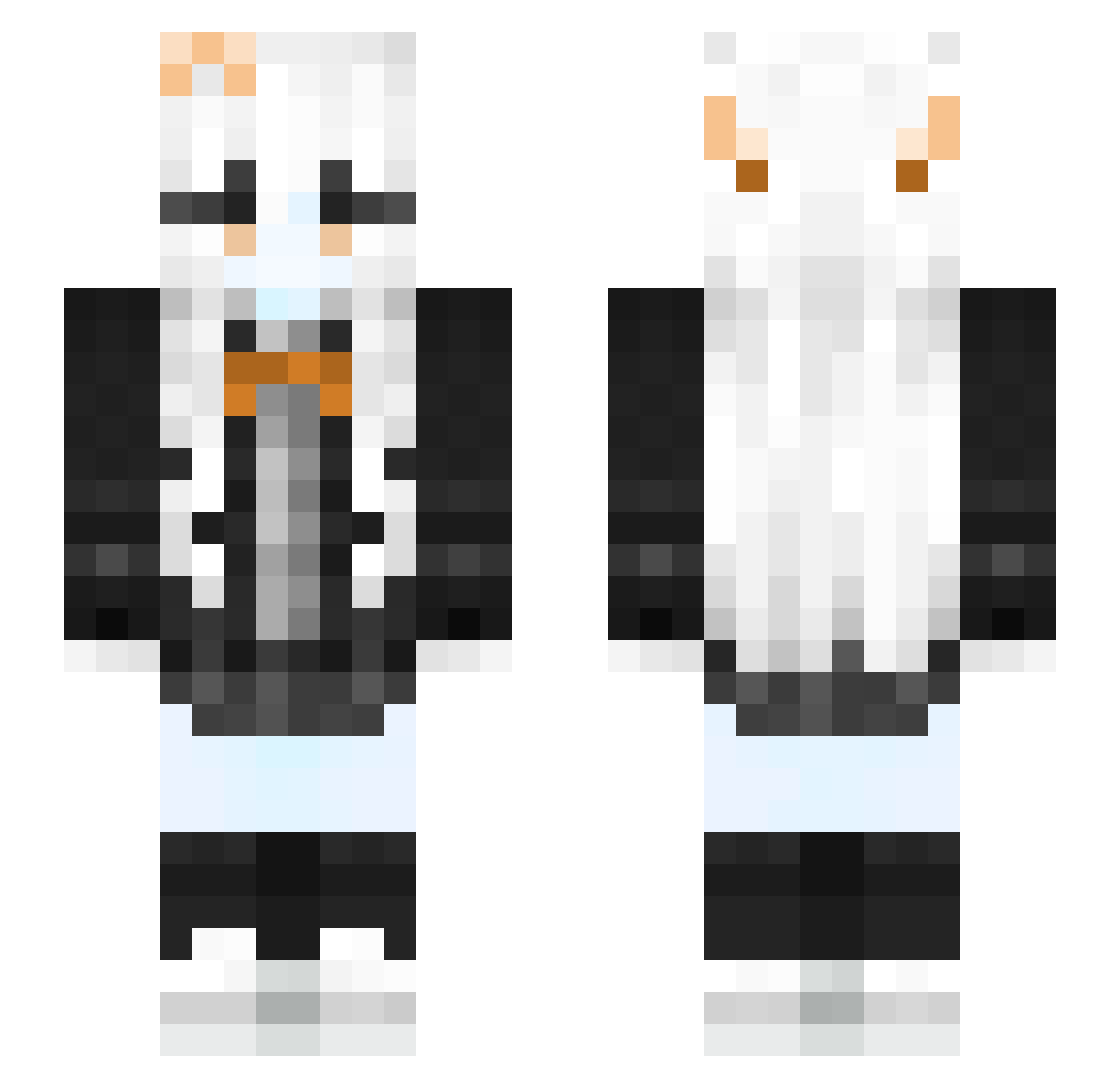 daphtpunk Minecraft skin, front and back view