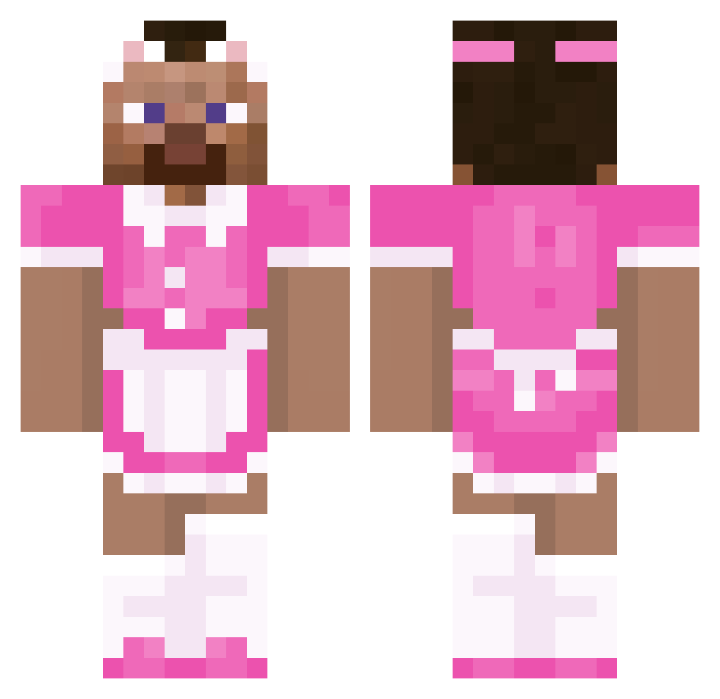 NanukMiko Minecraft skin, front and back view