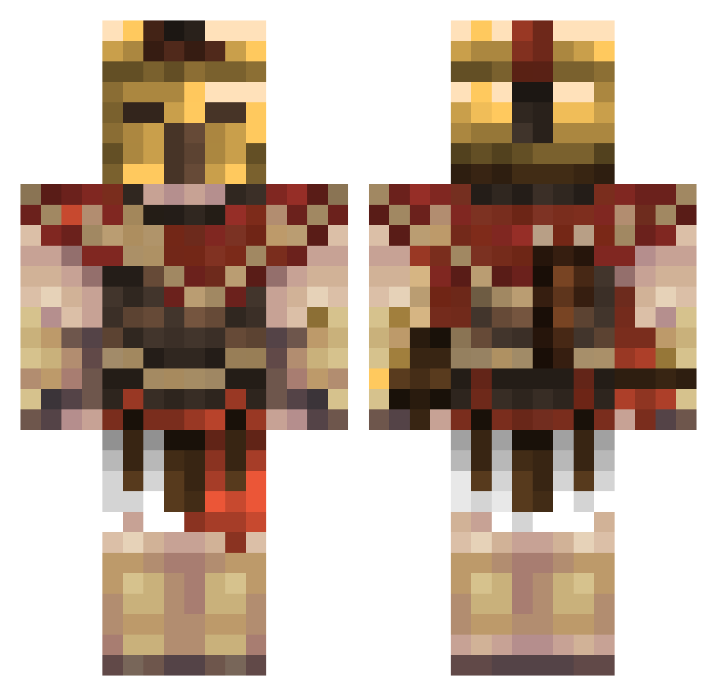 kingjuul Minecraft skin, front and back view