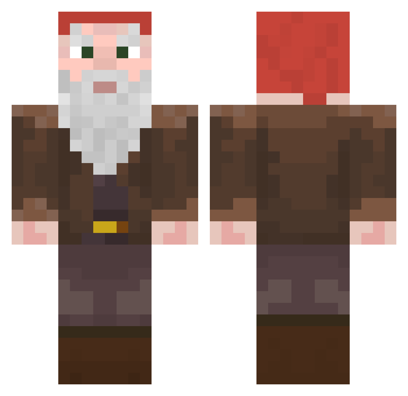 superhempfi Minecraft skin, front and back view