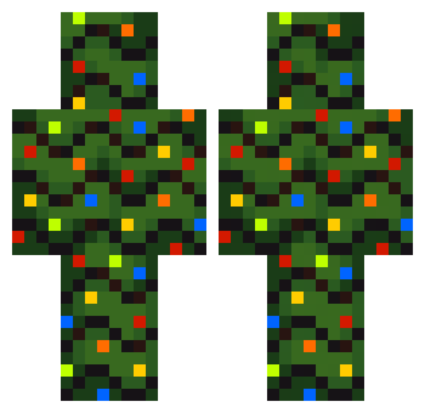 7YDAN Minecraft skin, front and back view