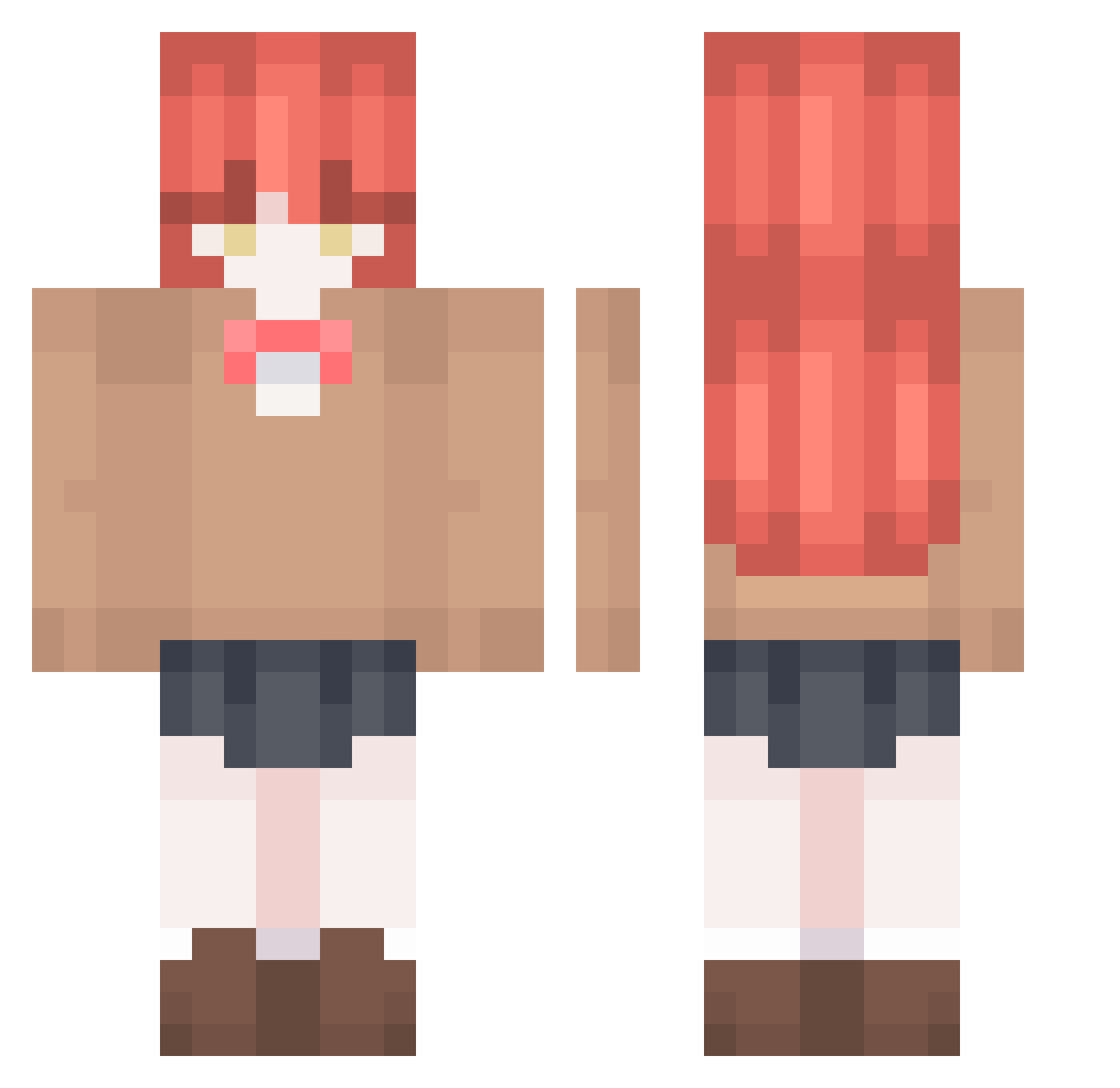 Fejn Minecraft skin, front and back view