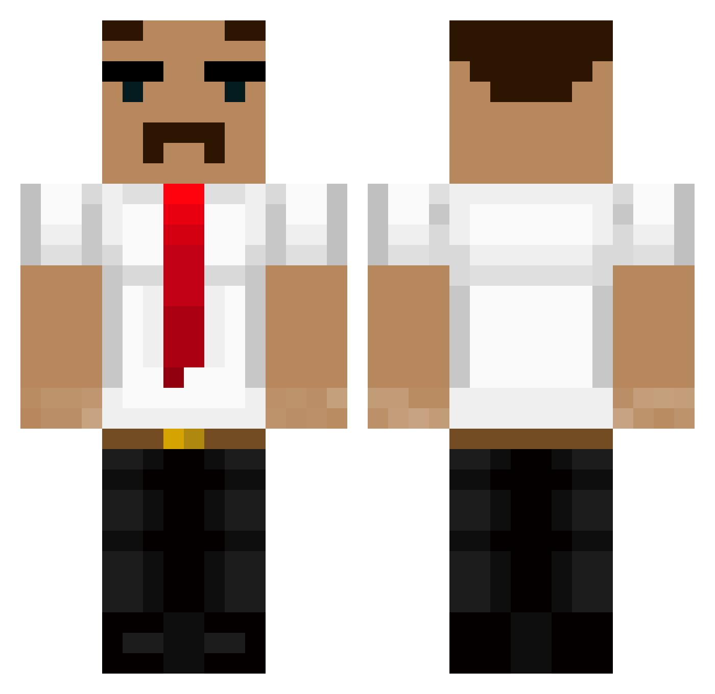 Knorre5000 Minecraft skin, front and back view