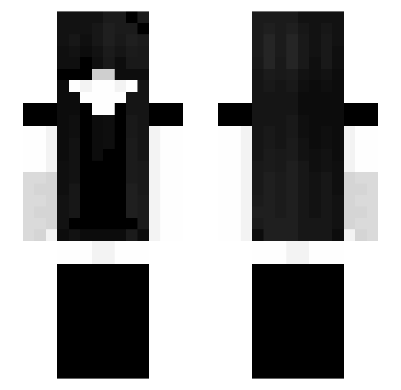 KillerCely2 Minecraft skin, front and back view