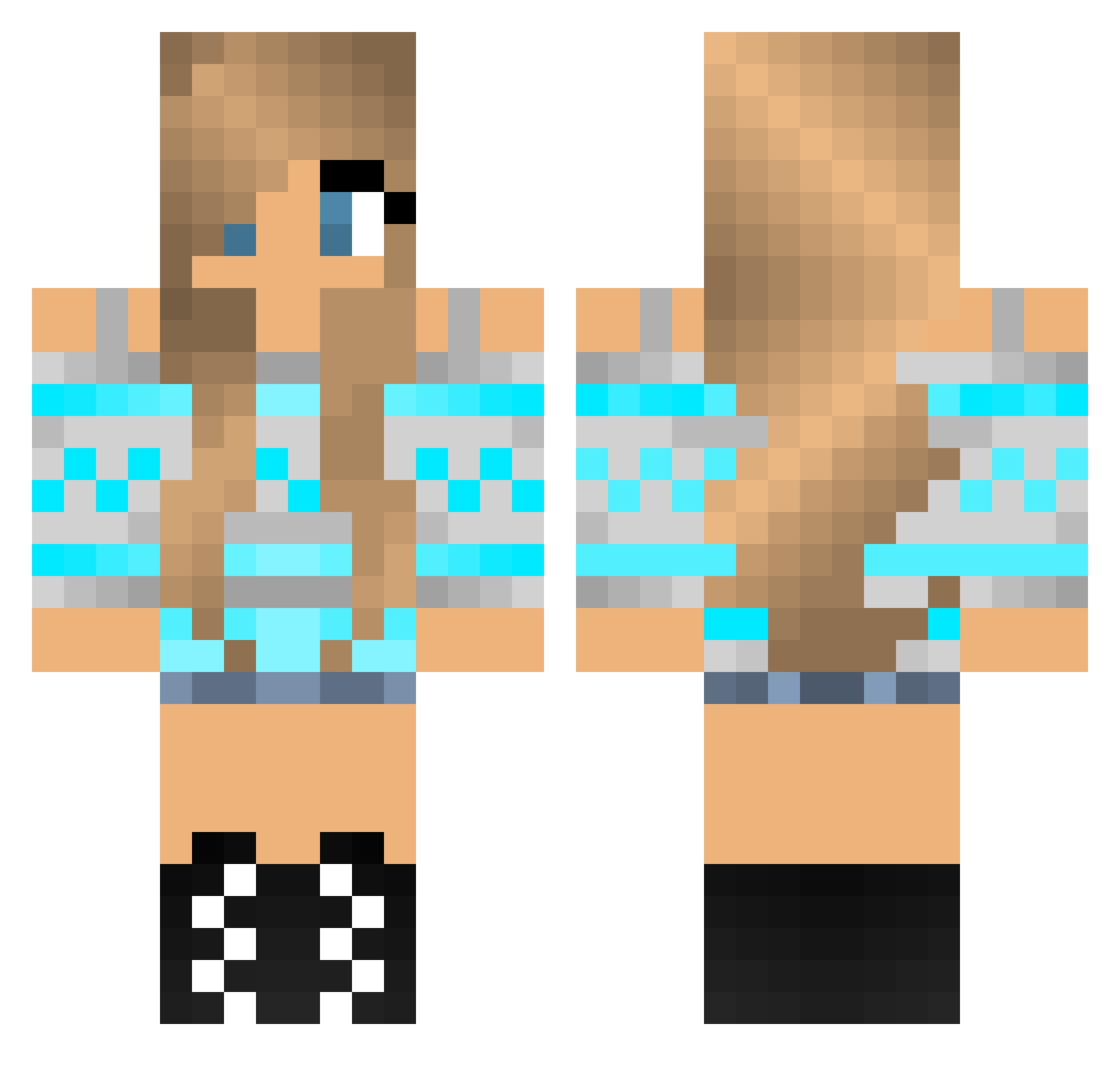 HerlitZer Minecraft skin, front and back view