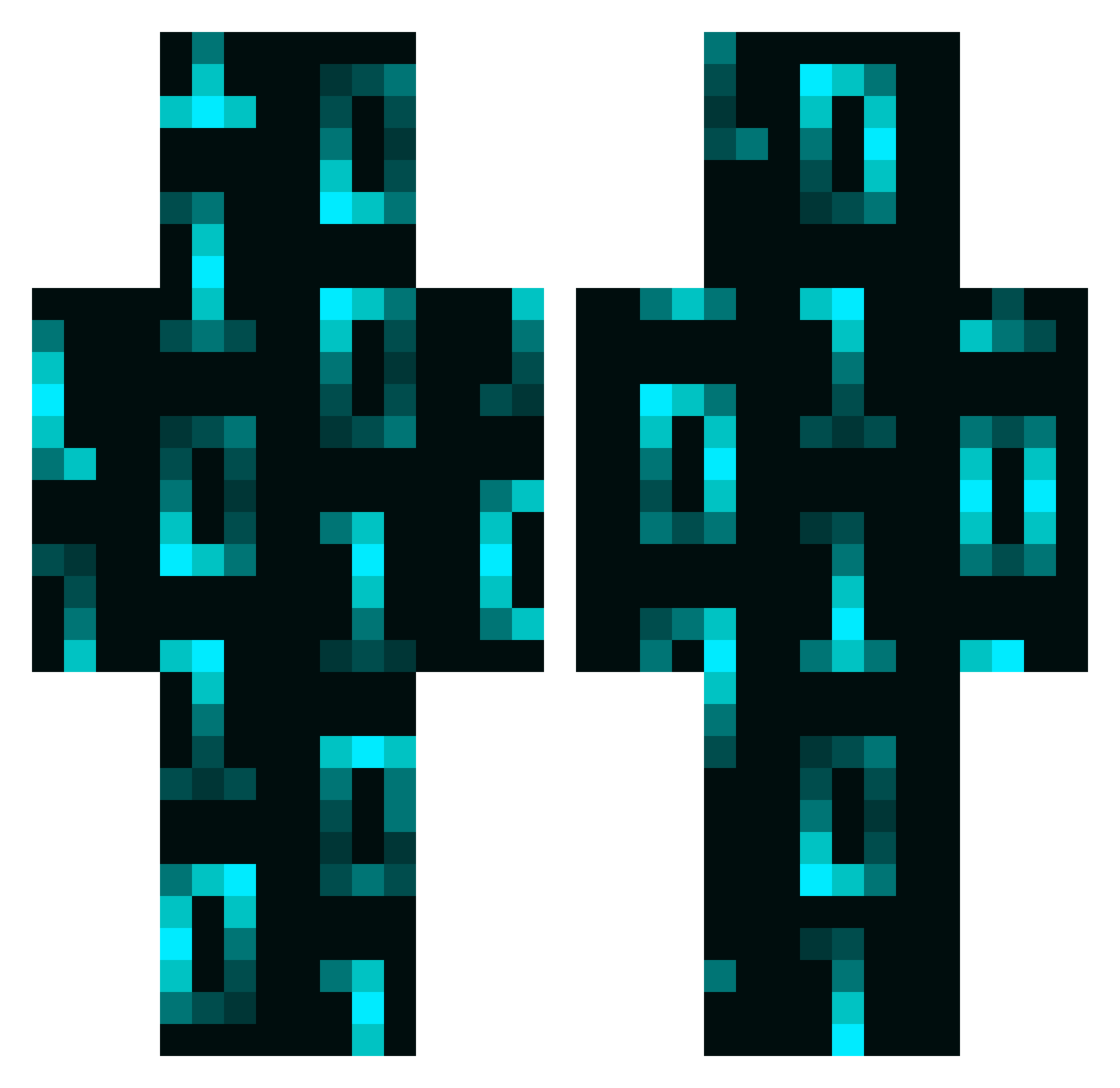 4l4nek Minecraft skin, front and back view