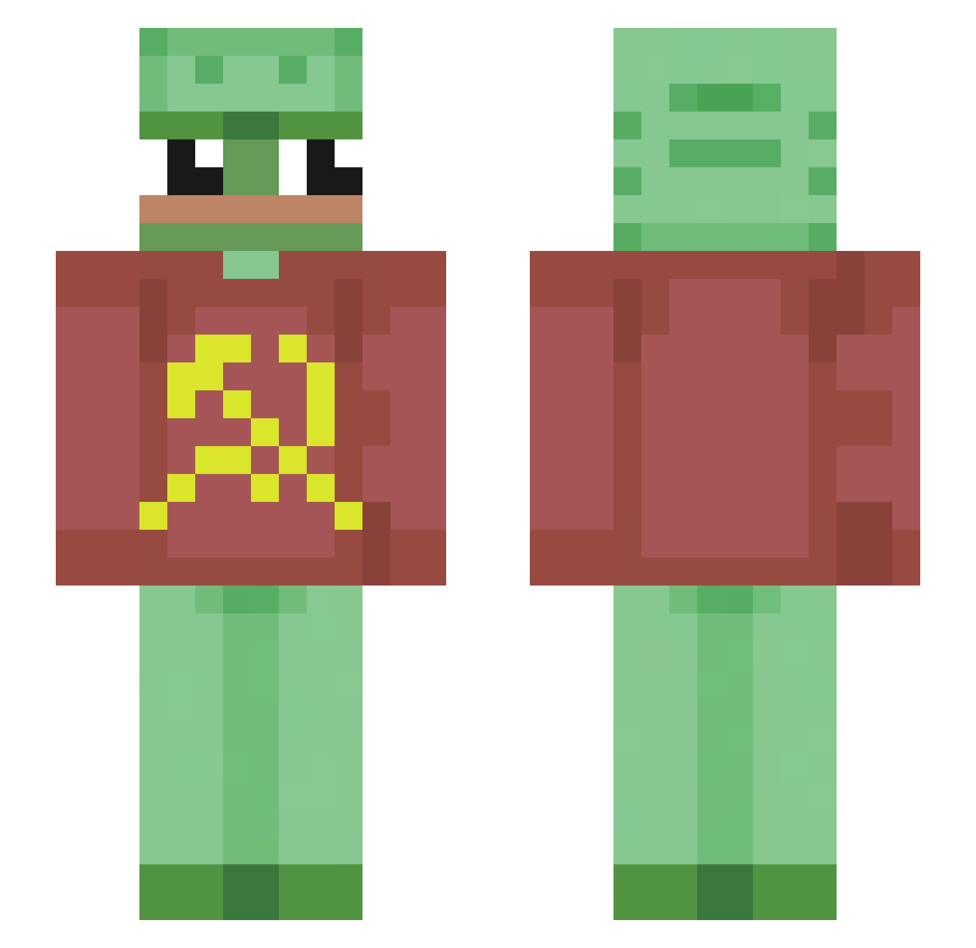 zKlote Minecraft skin, front and back view