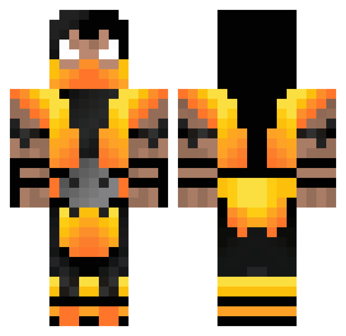 zxgame Minecraft skin, front and back view