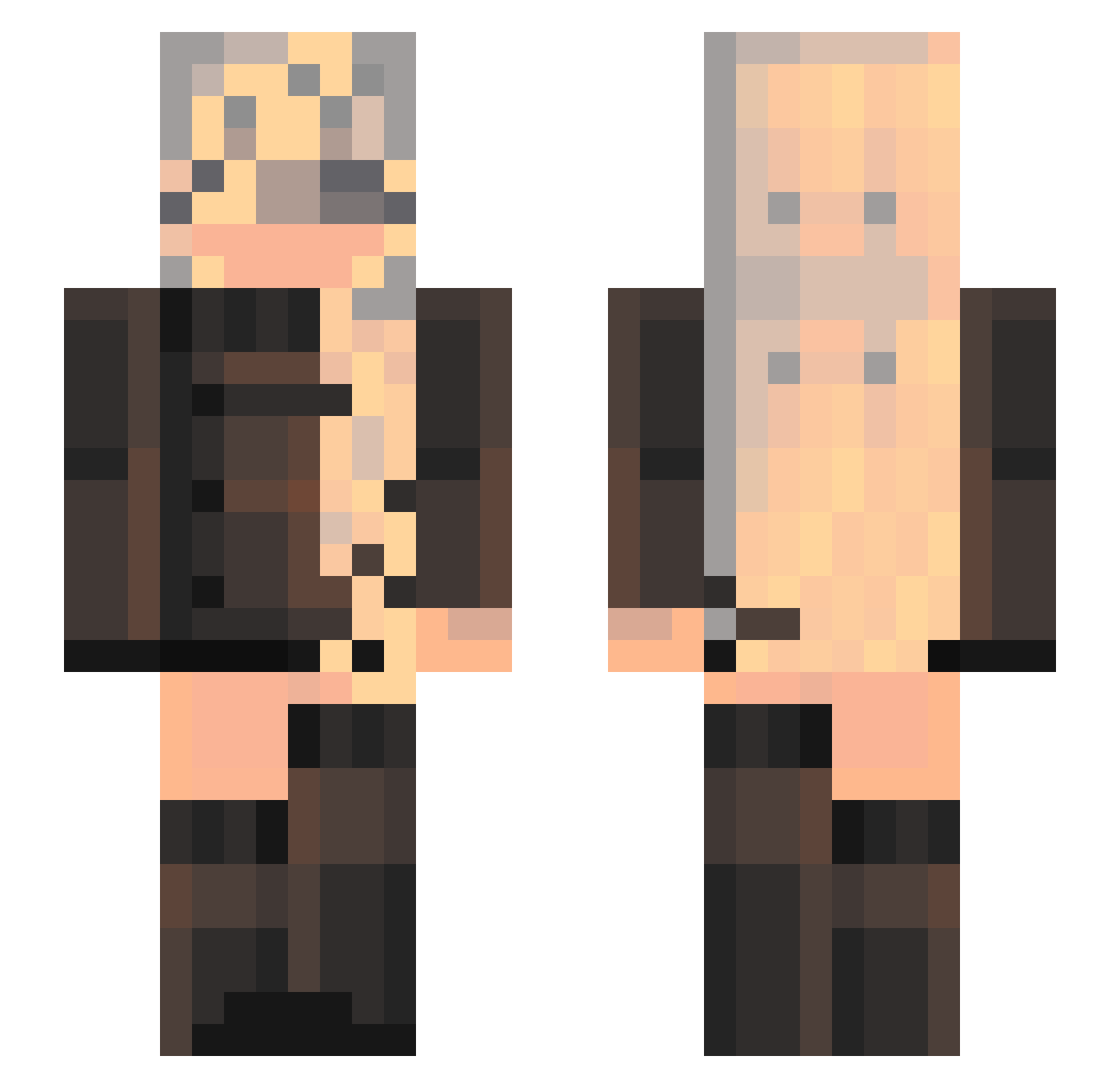 offtones Minecraft skin, front and back view