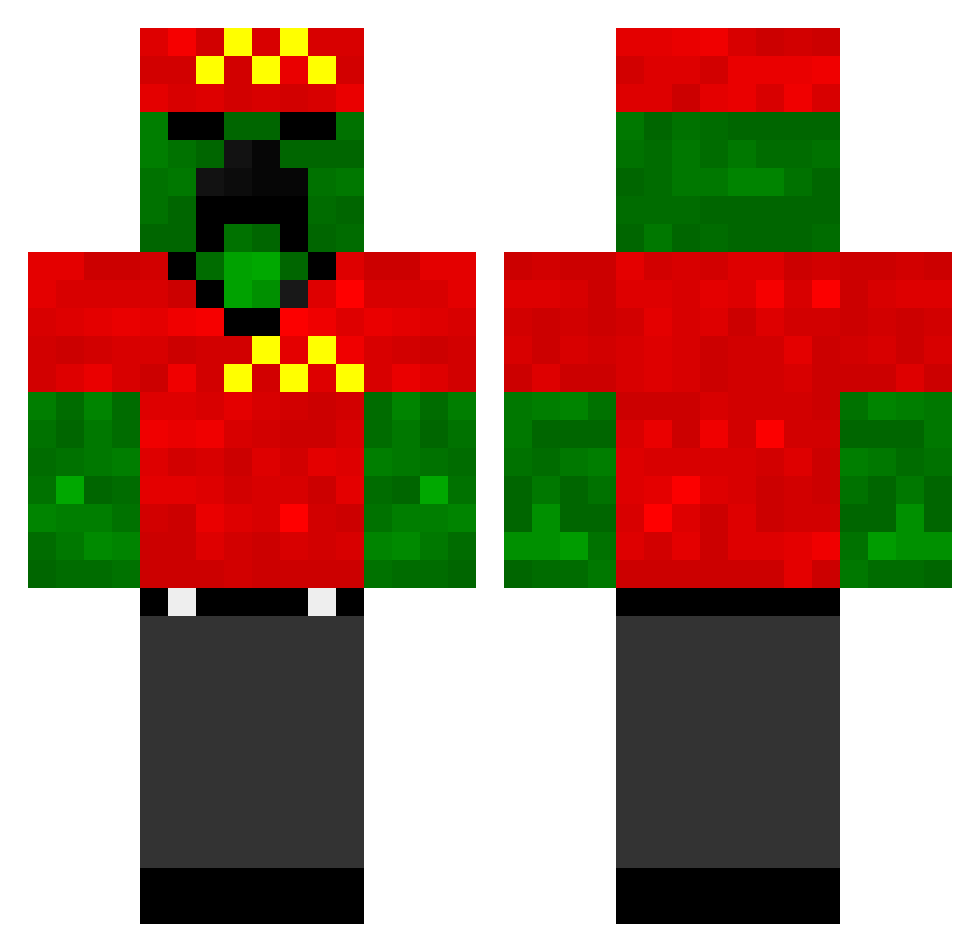 Simply_Penguin Minecraft skin, front and back view