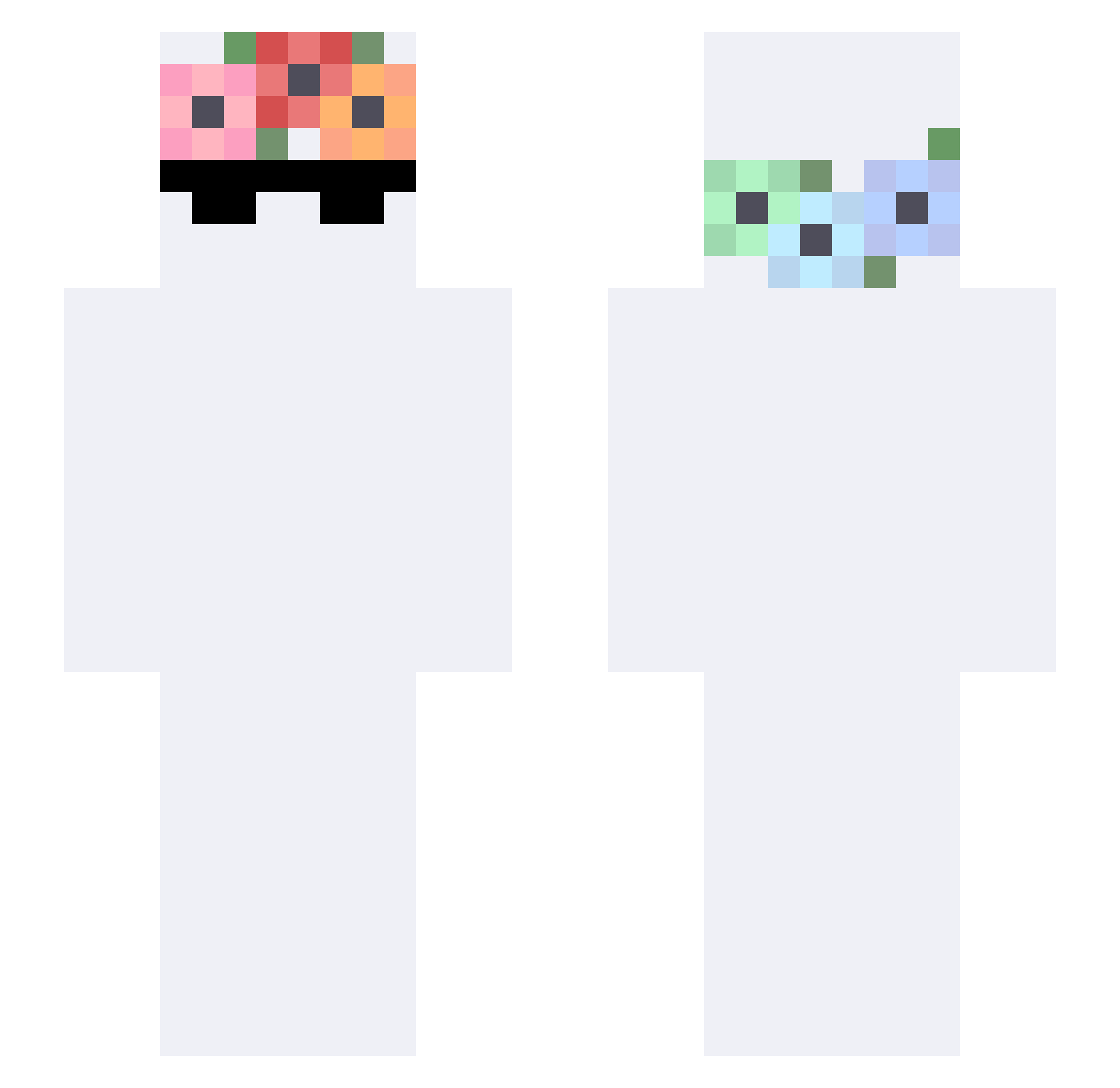 420user Minecraft skin, front and back view