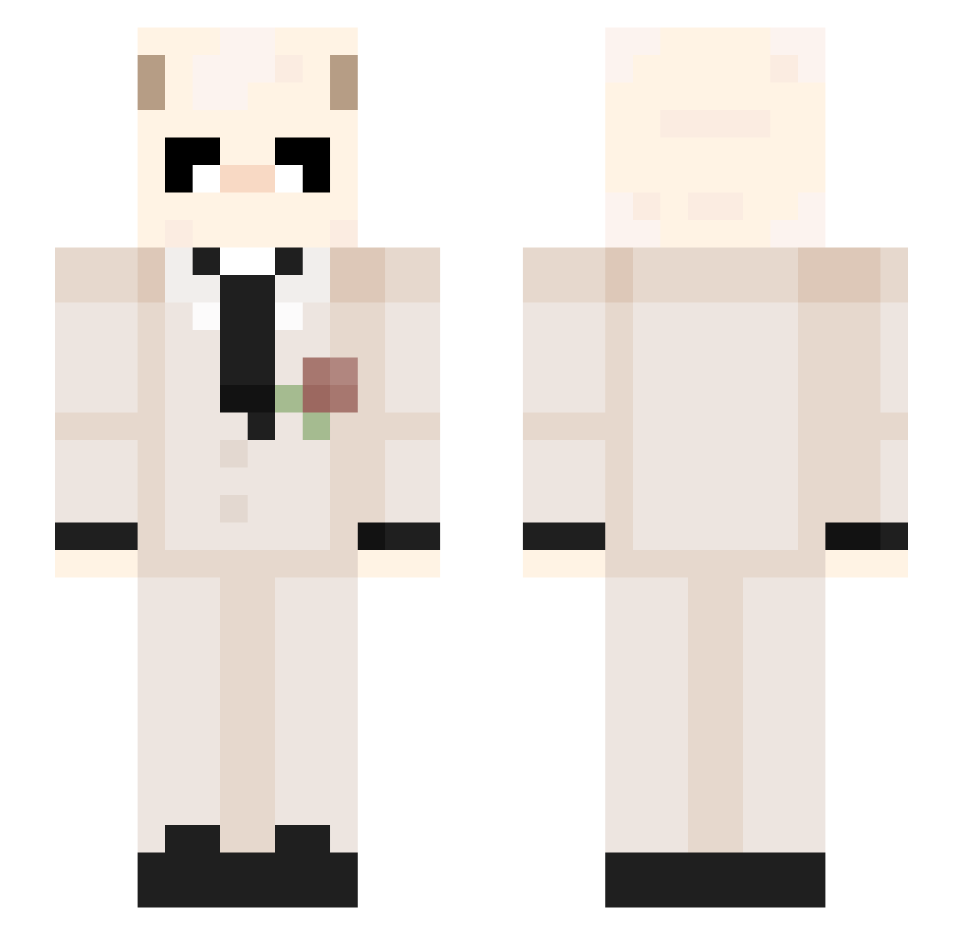 abiGOATS Minecraft skin, front and back view