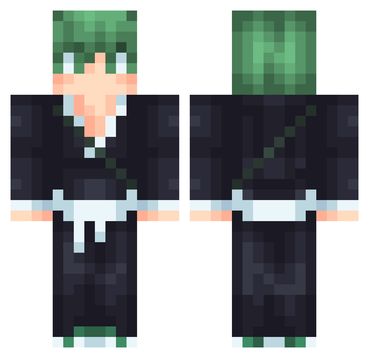 Detrained Minecraft skin, front and back view