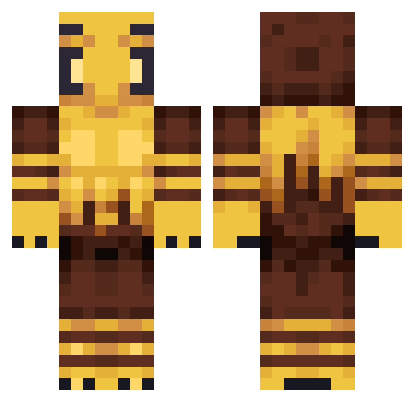 Lingvinjs Minecraft skin, front and back view