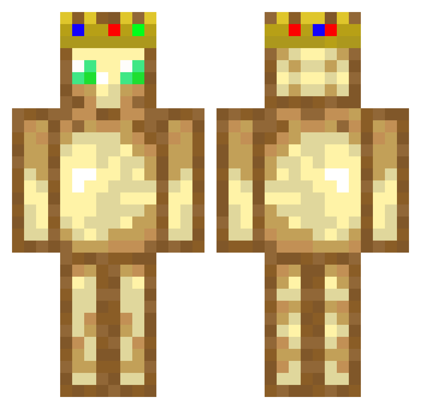 LeckEierCASUS Minecraft skin, front and back view