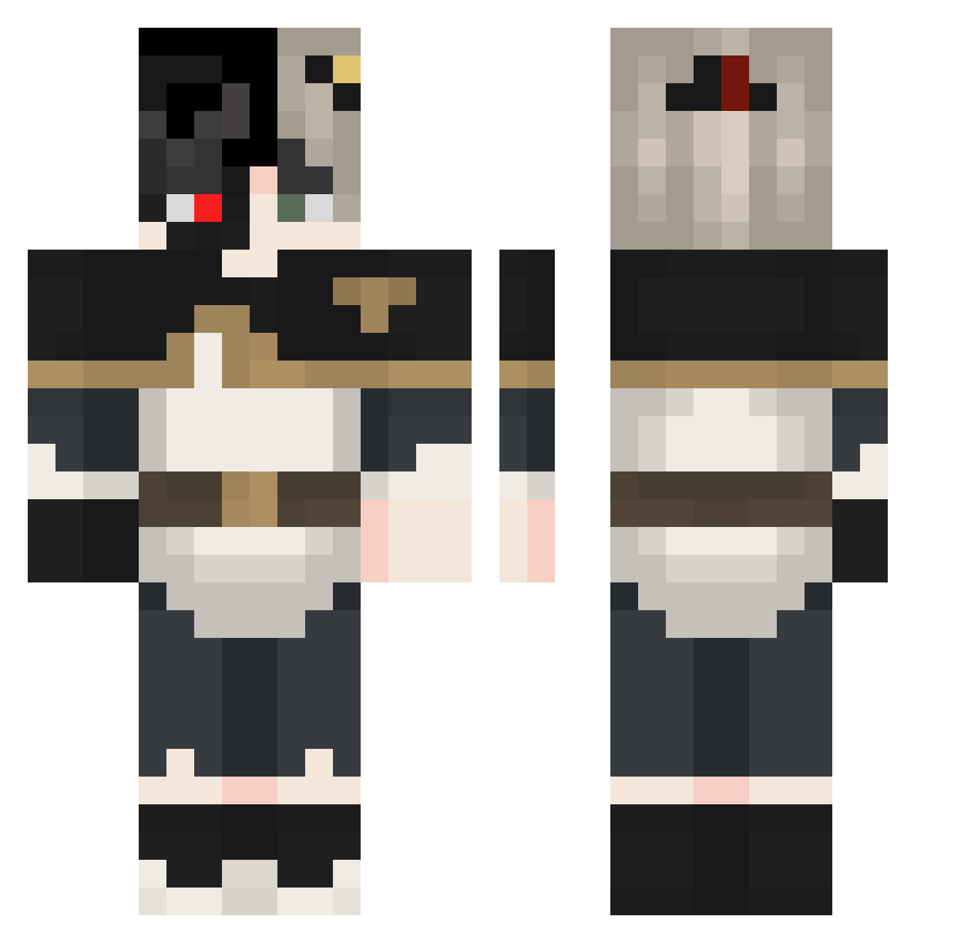 Tarje Minecraft skin, front and back view
