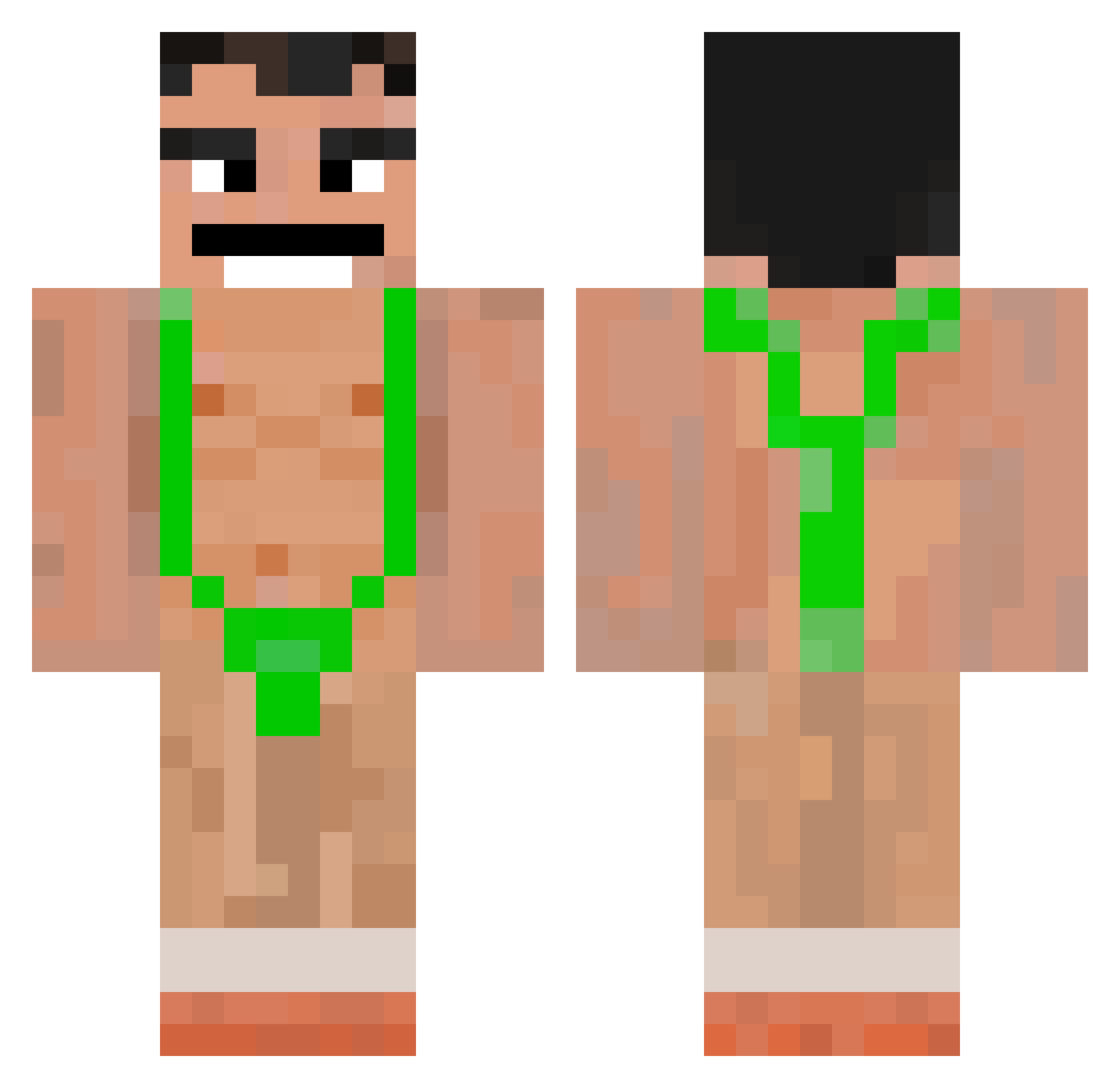 FascistSteve Minecraft skin, front and back view