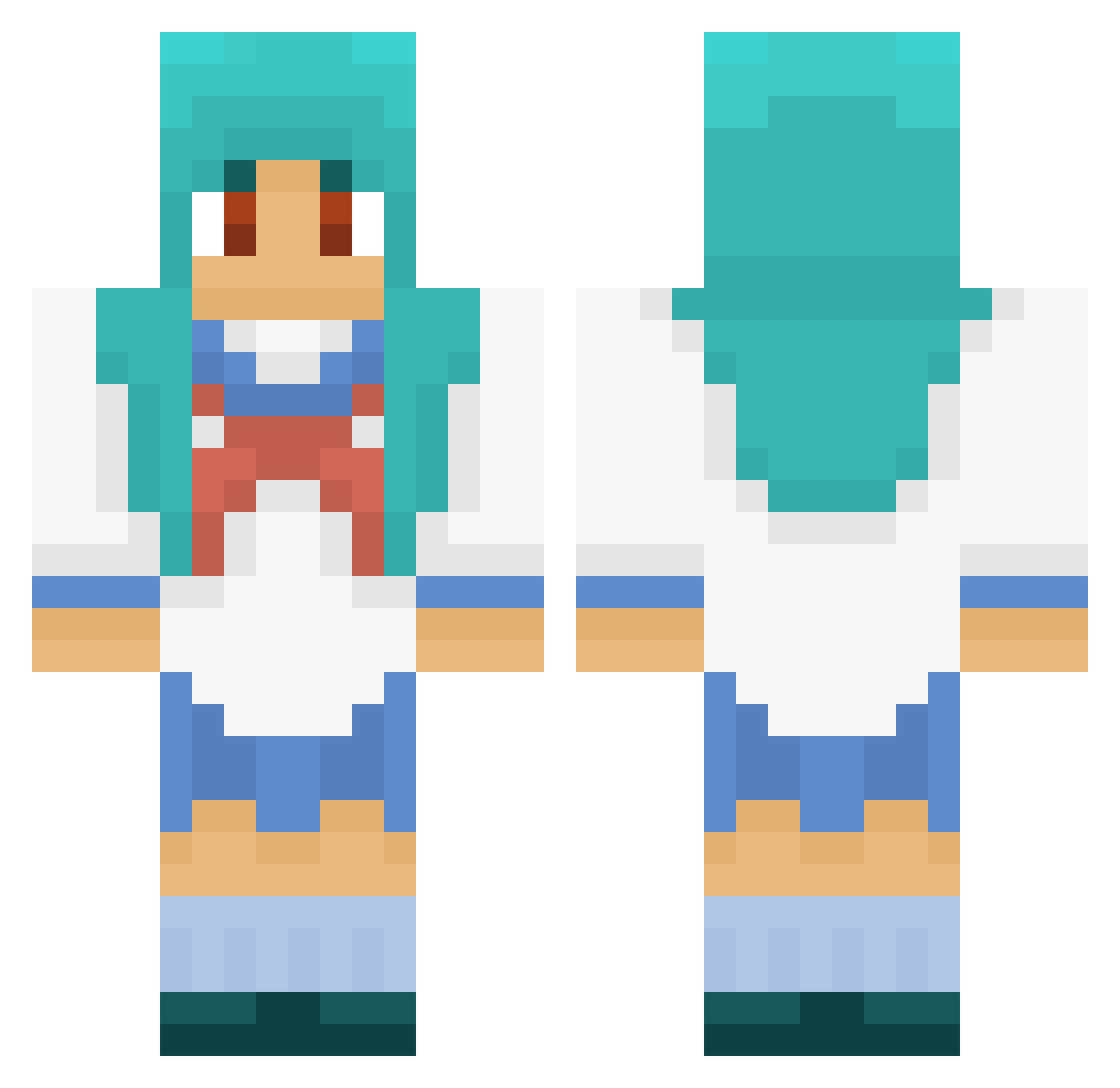 Anthracosis Minecraft skin, front and back view